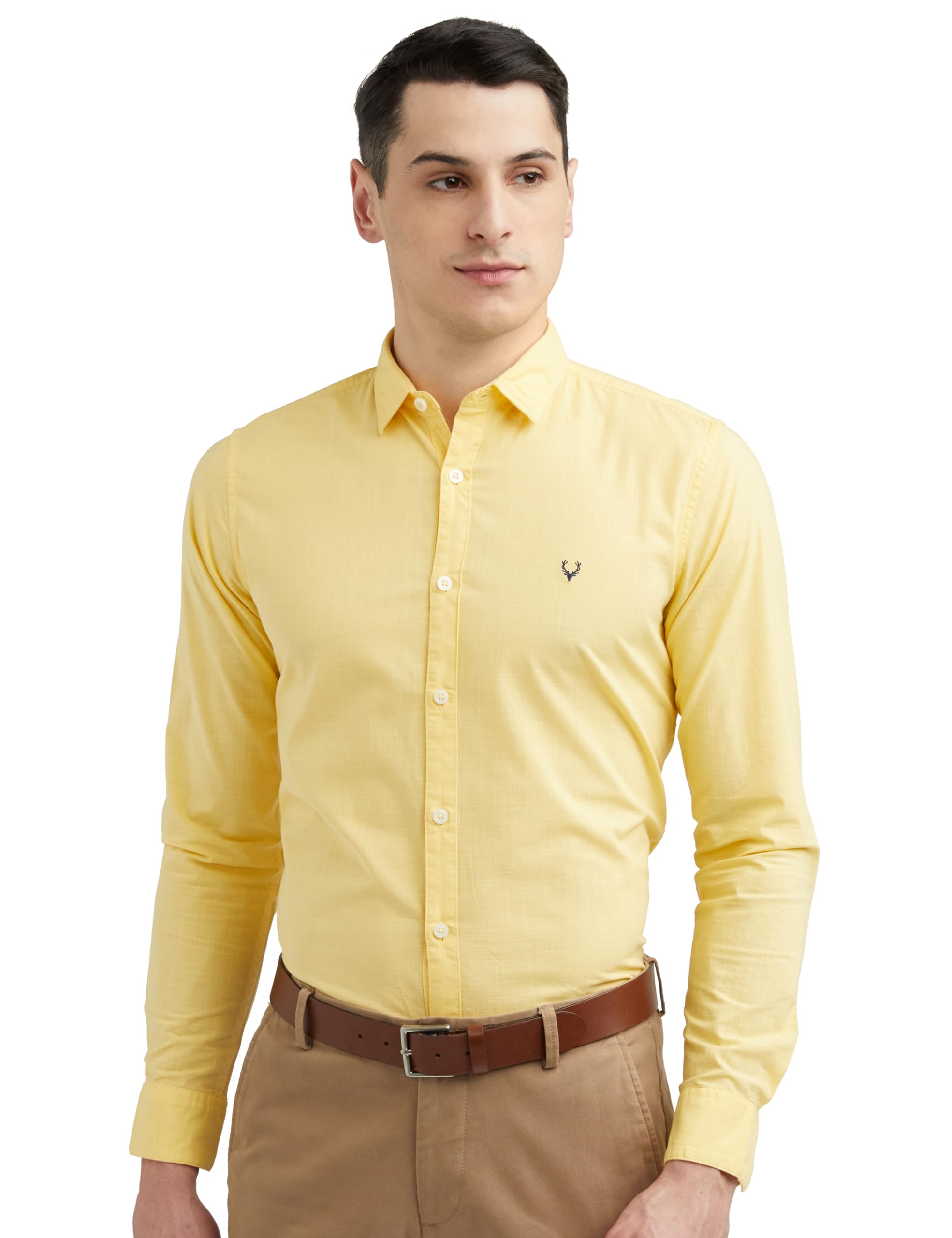 Allen SollyMen Cotton Plain Slim Fit Shirt