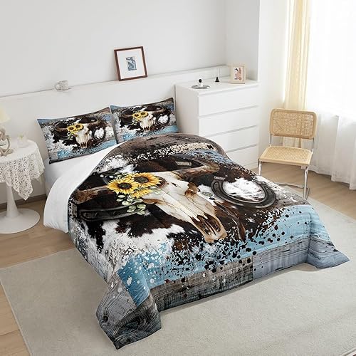 Miniatura 232 de Castle Fairy Juego de edredón con bandera estadounidense, tamaño King, ropa de cama de animales de pastor alemán para niñas y adolescentes, juego