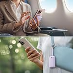 iWALK Portable Charger for iPhone with Built in USB C Cable, 10000mAh mini Power Bank with LED Display, 22.5W powerbank Fast Charging for iPhone 15/16 Series/Samsung S22/23 Series/Android - Purple