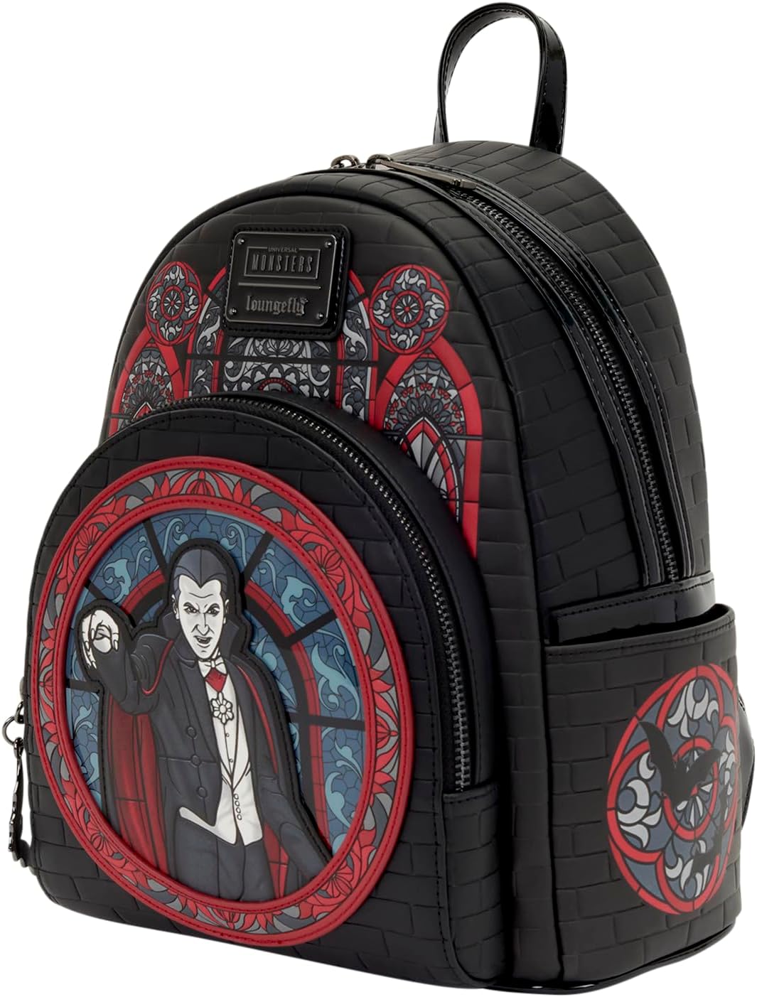 Loungefly Universal Monsters: Dracula - Brick Pattern Mini Backpack with Zipper Charm - Collectible Bags