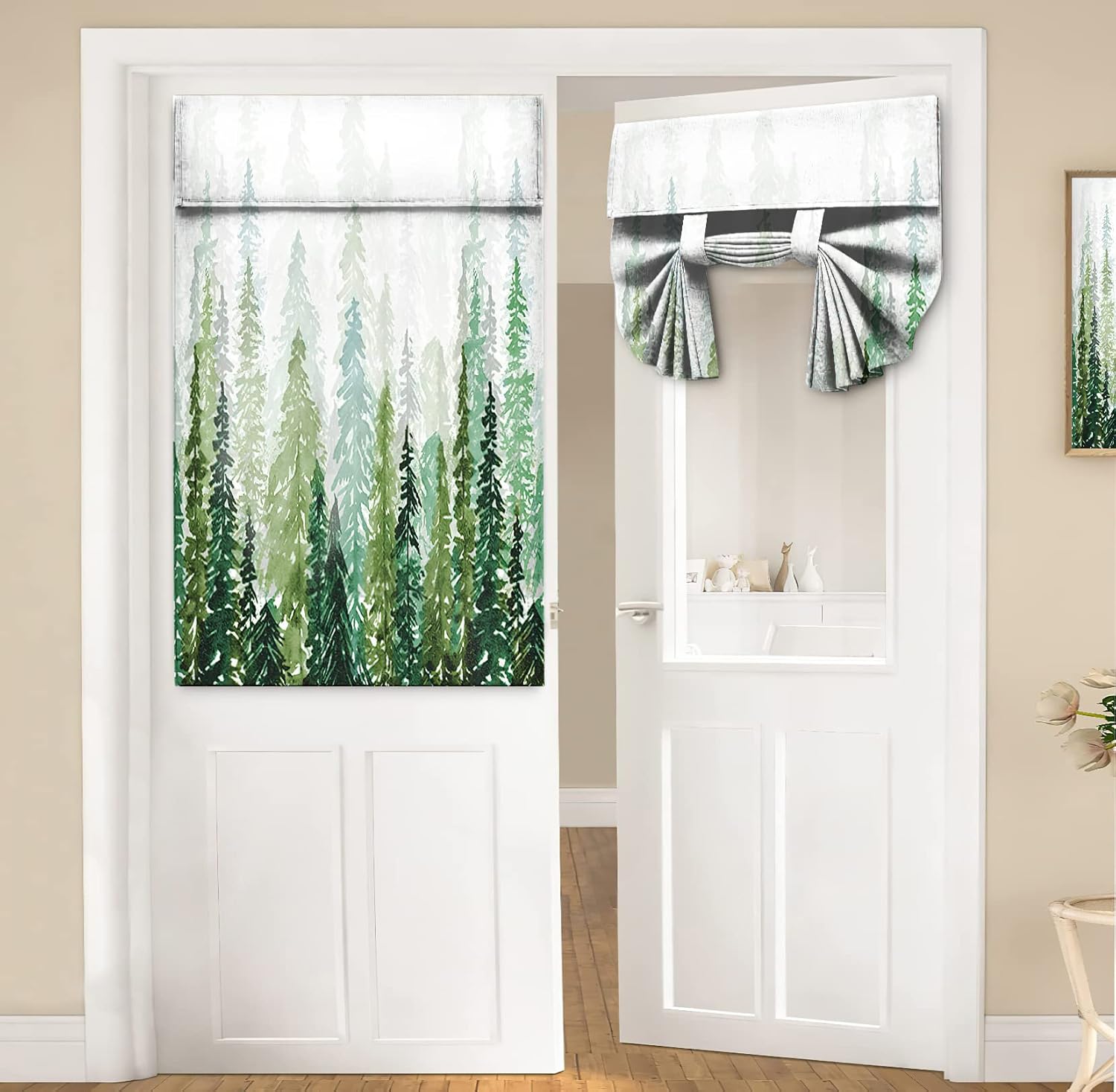 Green Forest Door Window Curtains Door Curtains for Door