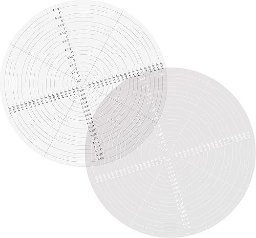 Savannah Blanco impreso y negro impreso 10 pulgadas redondo centro buscador brújula acrílico flexible transparente para dibujar círculos • Trabajo