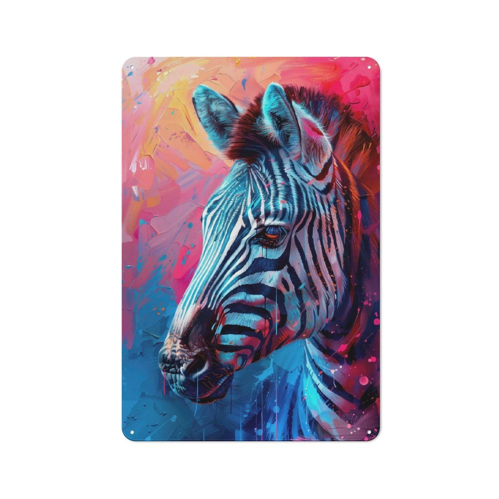 Junmoney The Camouflaged Zebra Metal Plaque 30X20cm With For Garage Wall, Retro Decor, For Garage Decor Collectors Refreshing A Room In Autumn