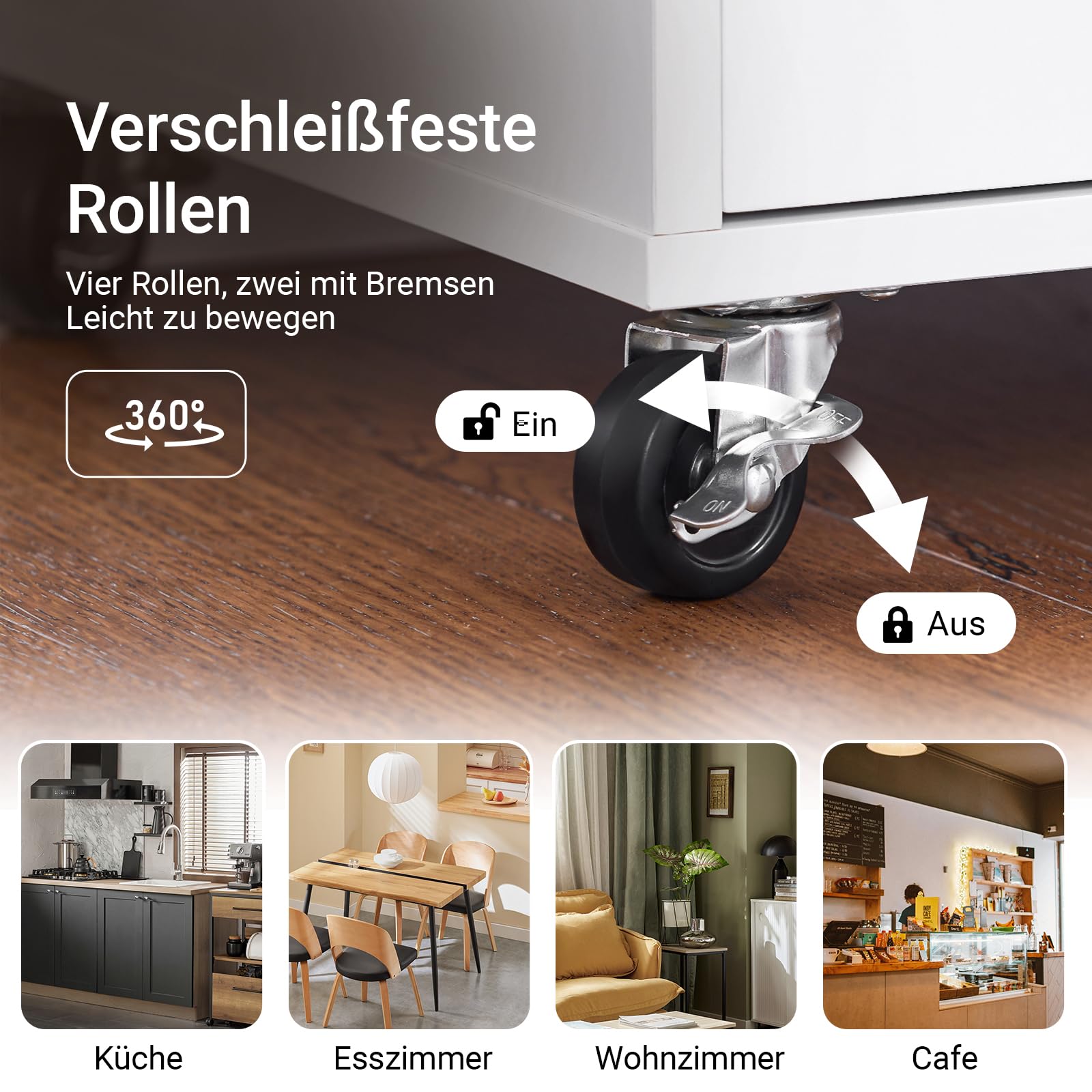 SoBuy Küchenwagen mit Arbeitsplatte Servierwagen mit Rollen Rollwagen Küche Kücheninsel Kücheninsel Küchenschrank Für Küche, Wohnzimmer, Esszimmer Weiß BHT ca. 72x84x40cm FKW123-WN