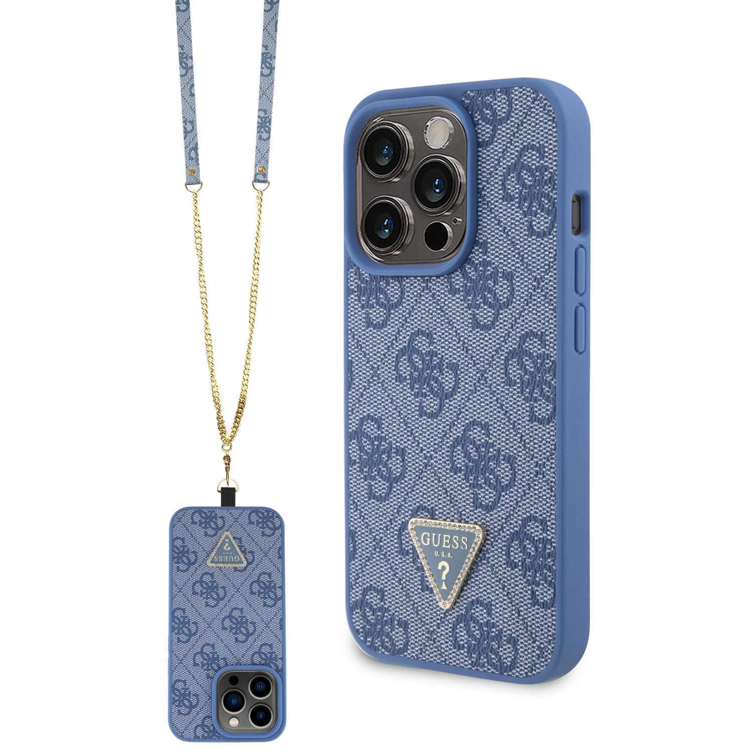 GUESS GUHCP15LP4TDSCPB - Carcasa para iPhone 15 Pro de 6,1 Pulgadas, Color Azul
