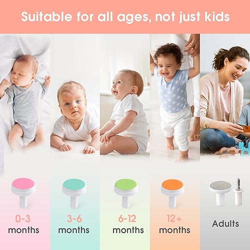 Miniatura 6 de haakaa Happii Bear Baby Nail File Electric Nail Trimmer with LED Light, Rechargeable Baby Nail Clippers for NewbornInfantAdults Toes and