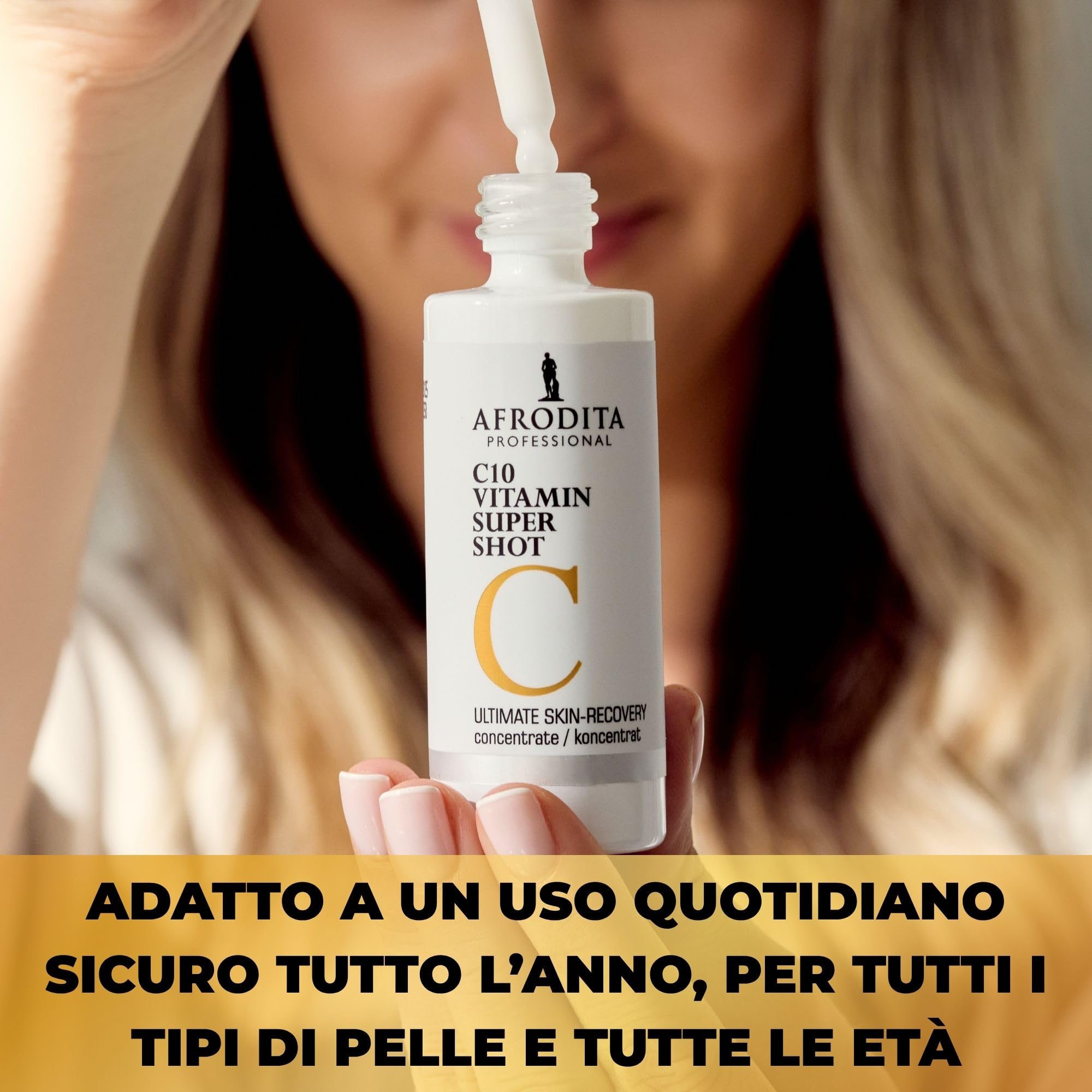 Afrodita Professional C10 Vitamina Super Shot Siero | 10% vitamina C stabilizzato contro le macchie di pigmentazione | Siero sbiancante anti-invecchiamento con effetto bagliore per tutti i tipi di