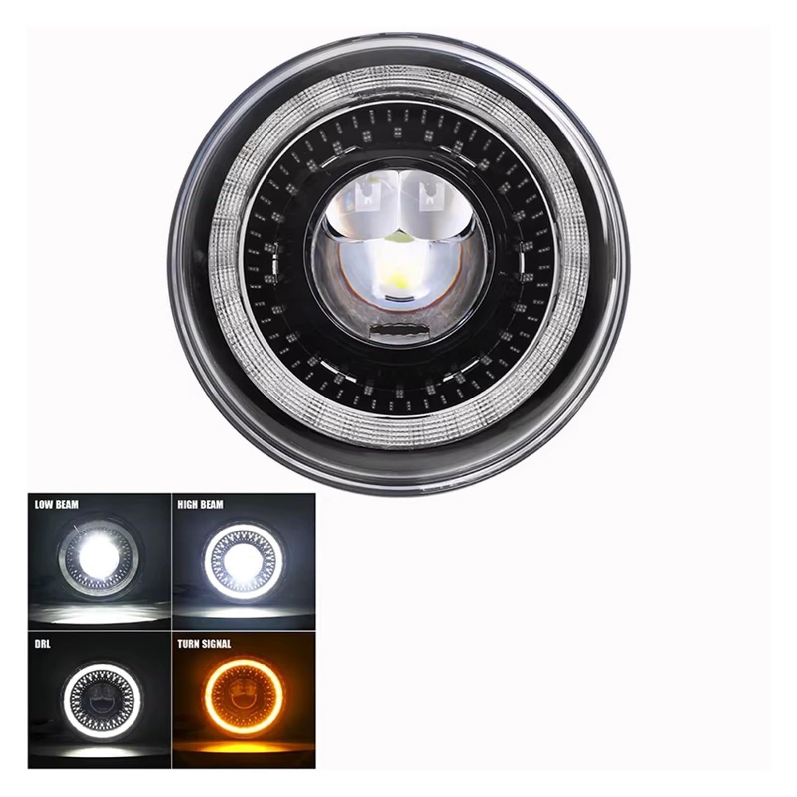 Ensemble de phare Pour Land Pour Rover Pour Defender 7 Pouces Phares Led Angel Eyes 7 "phare Led Voiture Phares De Voiture
