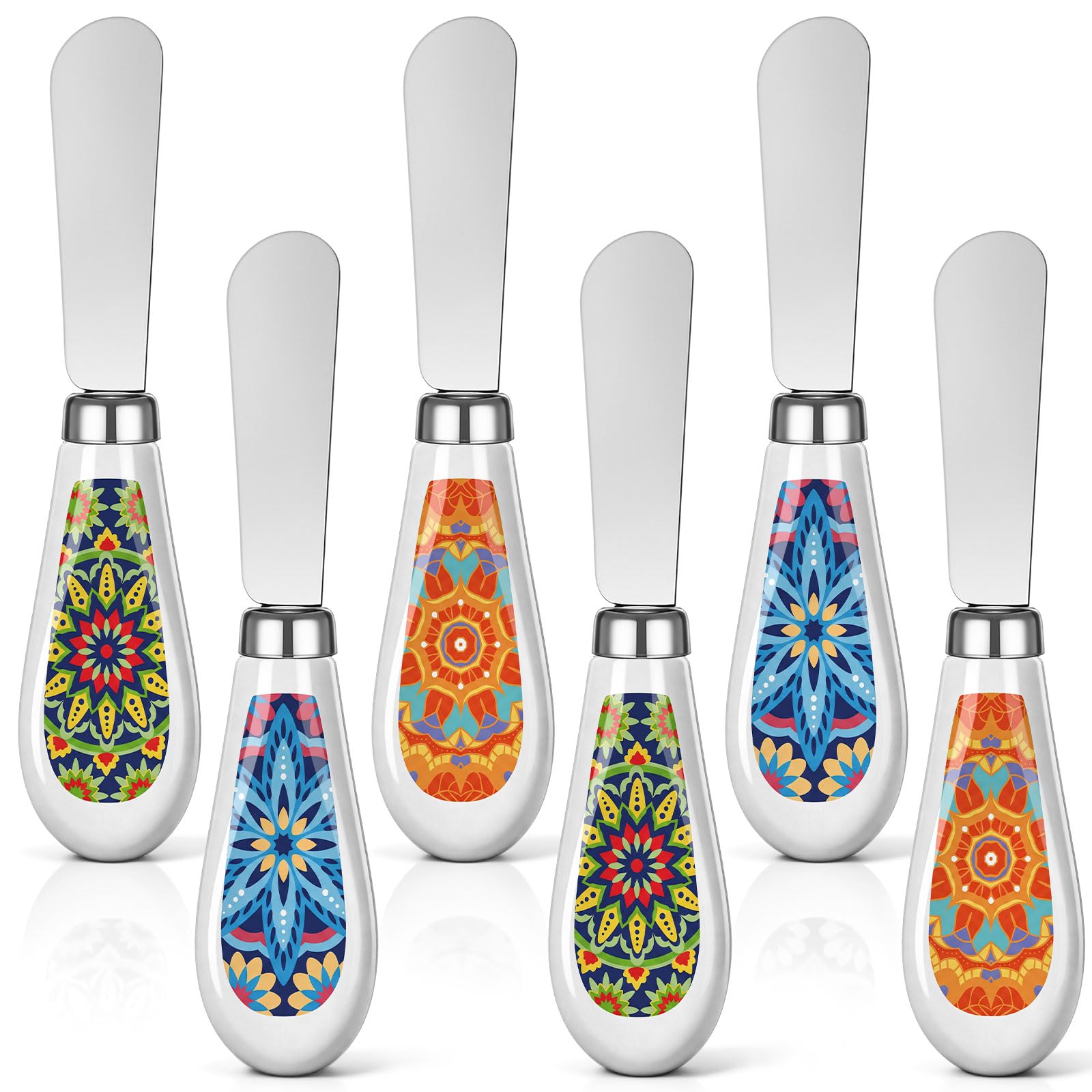 Boho Butter Knife Set - 6 Pack Cheese Spreader -1