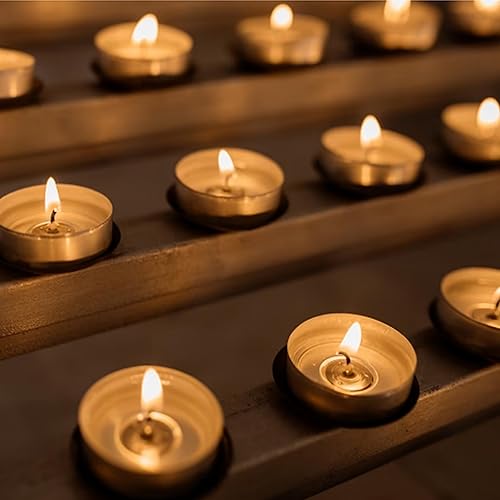 Miniatura 5 de Mini velas de té a granel - 50 velas de viaje blancas sin perfume para Shabat