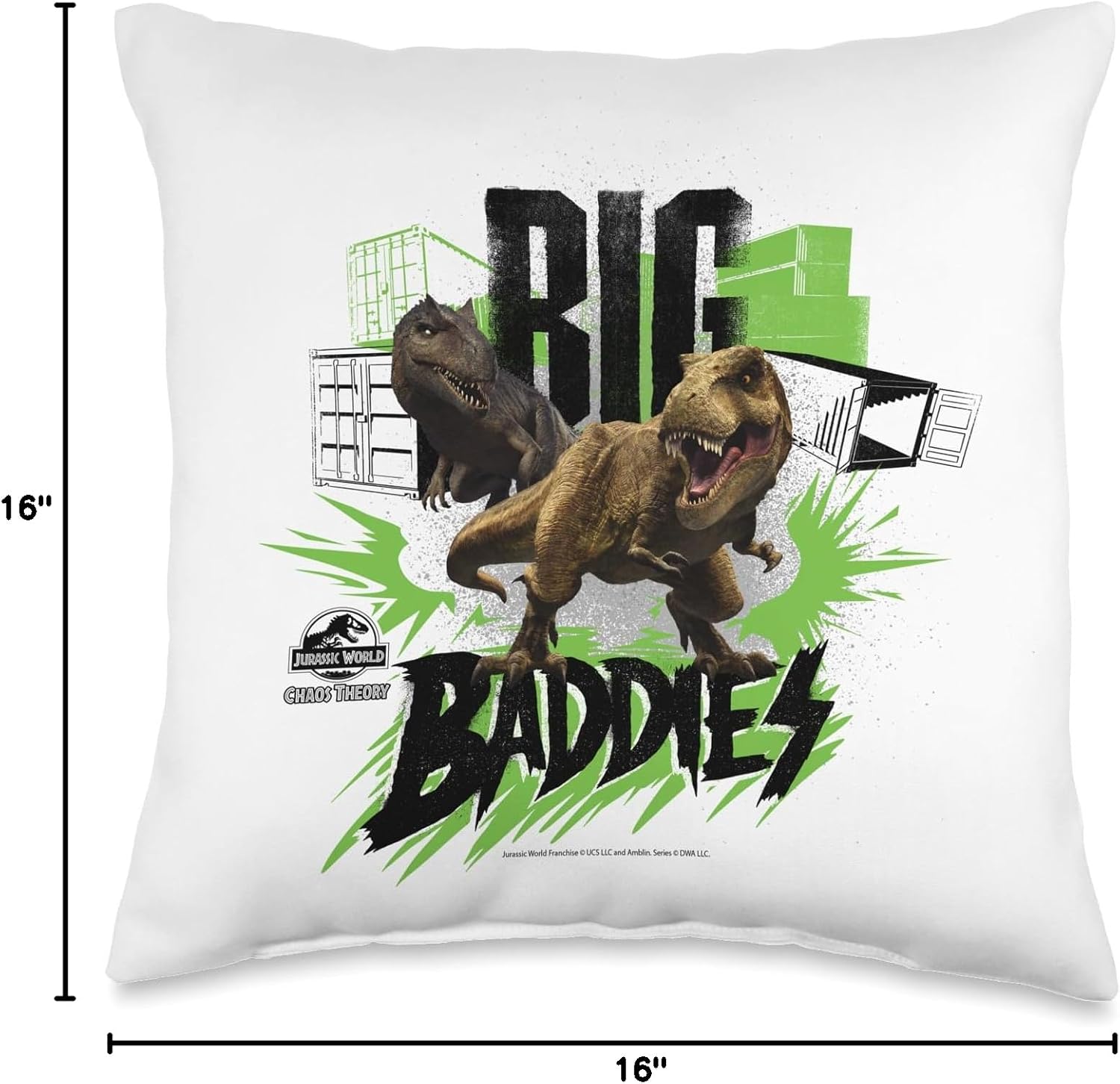 Jurassic World: Chaos Theory Big Baddies Throw Pillow