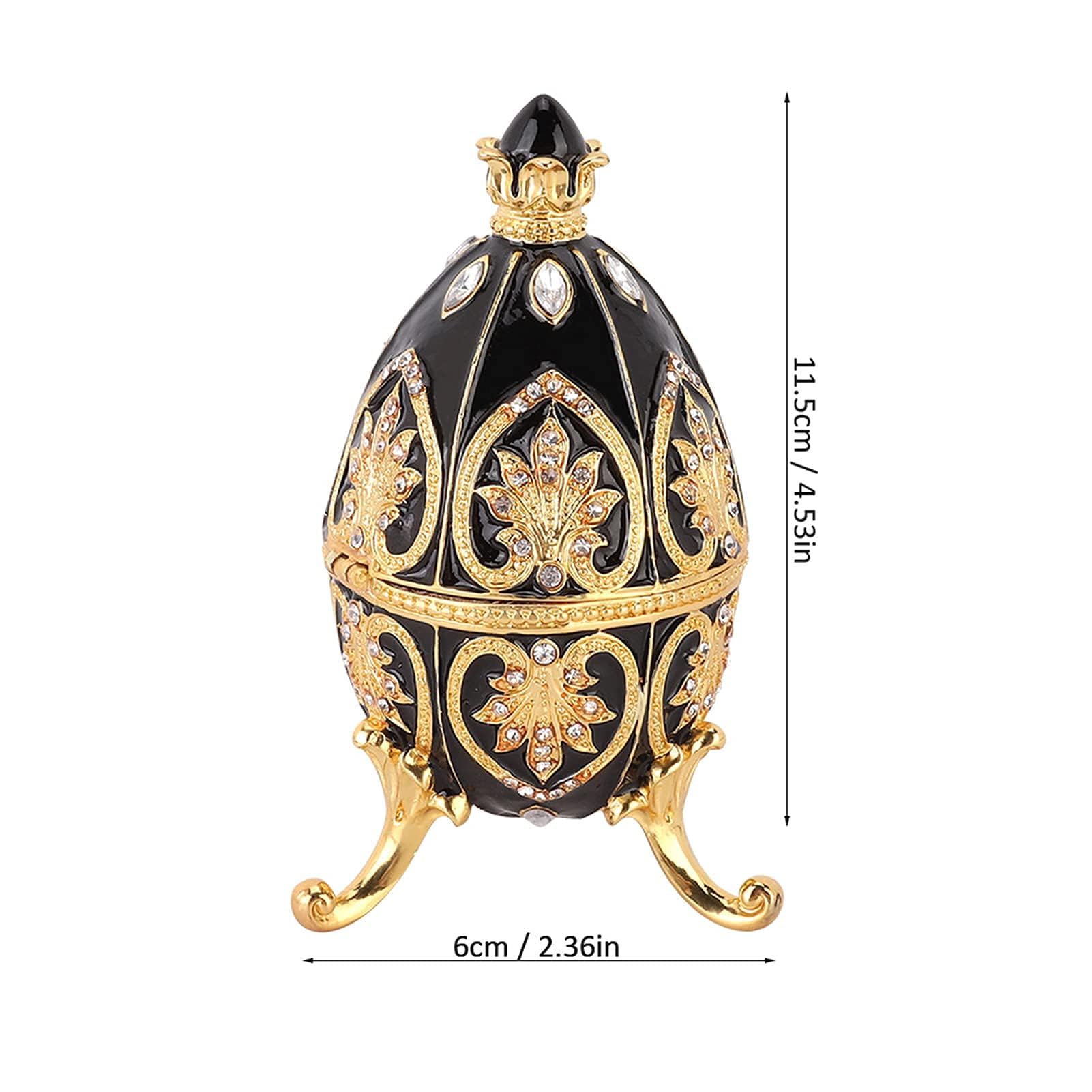 Huevo de Pascua Decorativo Estilo Fabergé, Esmaltado, Pintado a Mano, con Diamantes Brillantes, Caja para Tesoros, para Regalos y Decoración