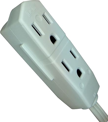 Miniatura 3 de Webber cw435779ft Blanco Perfil Bajo Flat Plug Cable de extensión de triple Webber Home  Office Series