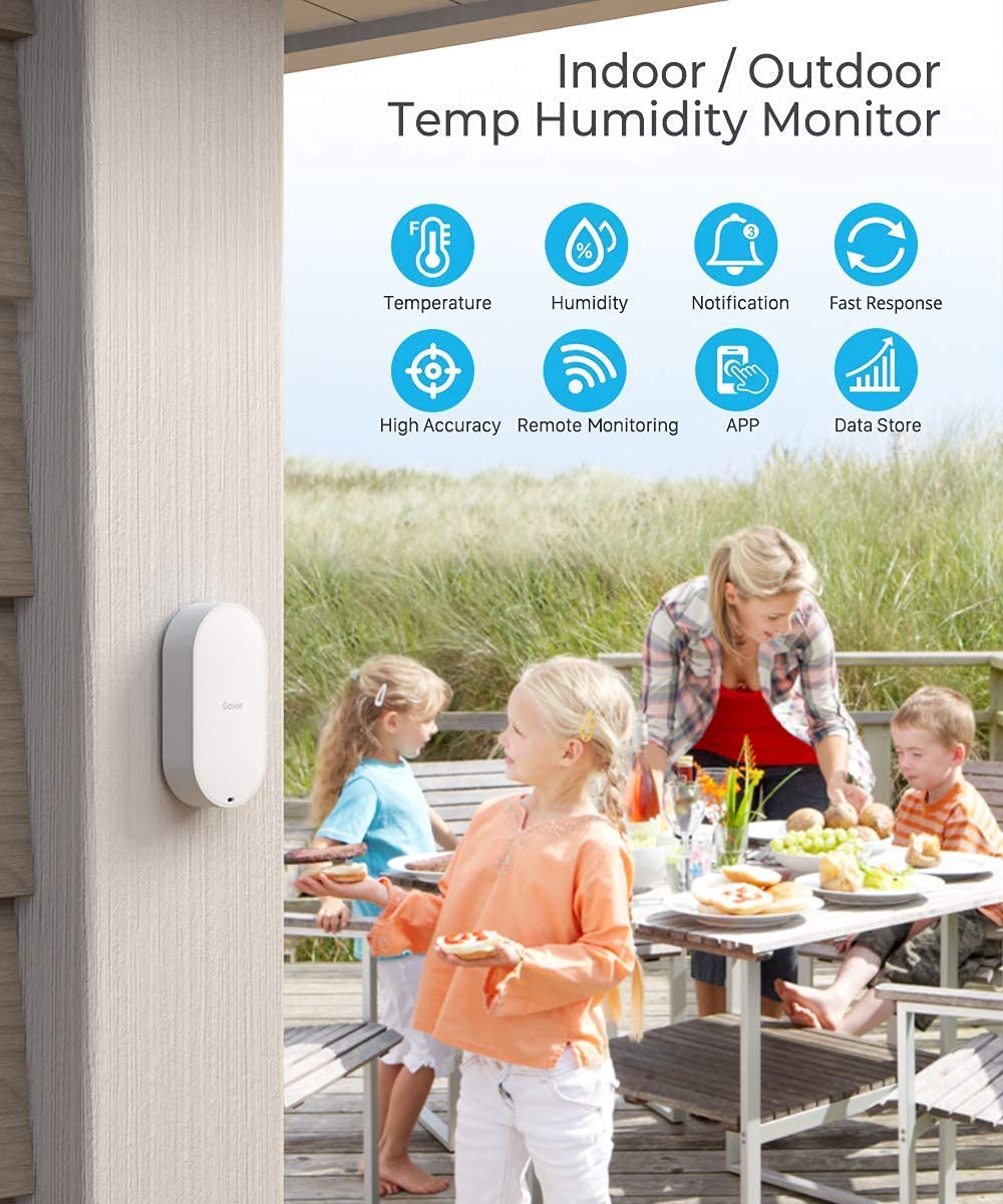 Get Discount 70% Price Govee WiFi Hygrometer Thermometer, Wireless Temperature Humidity Sensor with App Alerts, for Greenhouse, Basement, Pets, Garage, 1 Sensor and 1 Gateway (Supports 2.4G WiFi) Black Friday - 50% OFF Govee WiFi Hygrometer Thermometer, Wireless Temperature Humidity Sensor with App Alerts, for Greenhouse, Basement, Pets, Garage, 1 Sensor and 1 Gateway (Supports 2.4G WiFi)