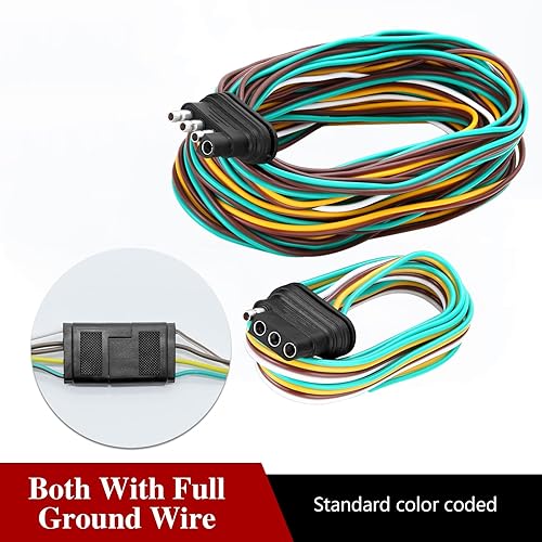 Miniatura 6 de LIMICAR - Arnés de cableado de remolque de 25 pies, kit de arnés de cableado de remolque con kit de cableado de remolque de 4 pines, cable de