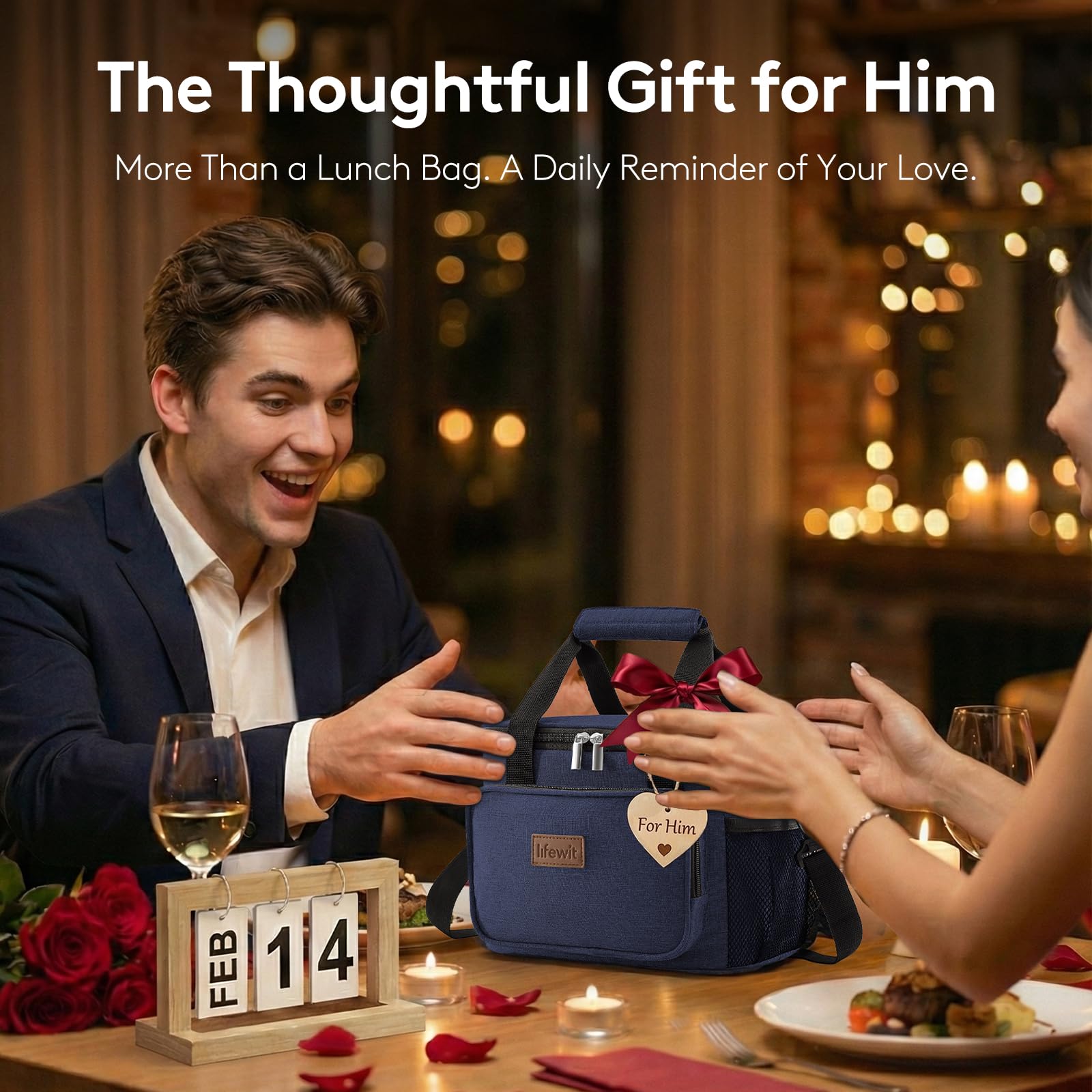 Lifewit Medium Lunch Bag 12-Can (9L) Insulated Lunch Box Soft Cooler Cooling Tote for Adult Men Women, Dark Blue