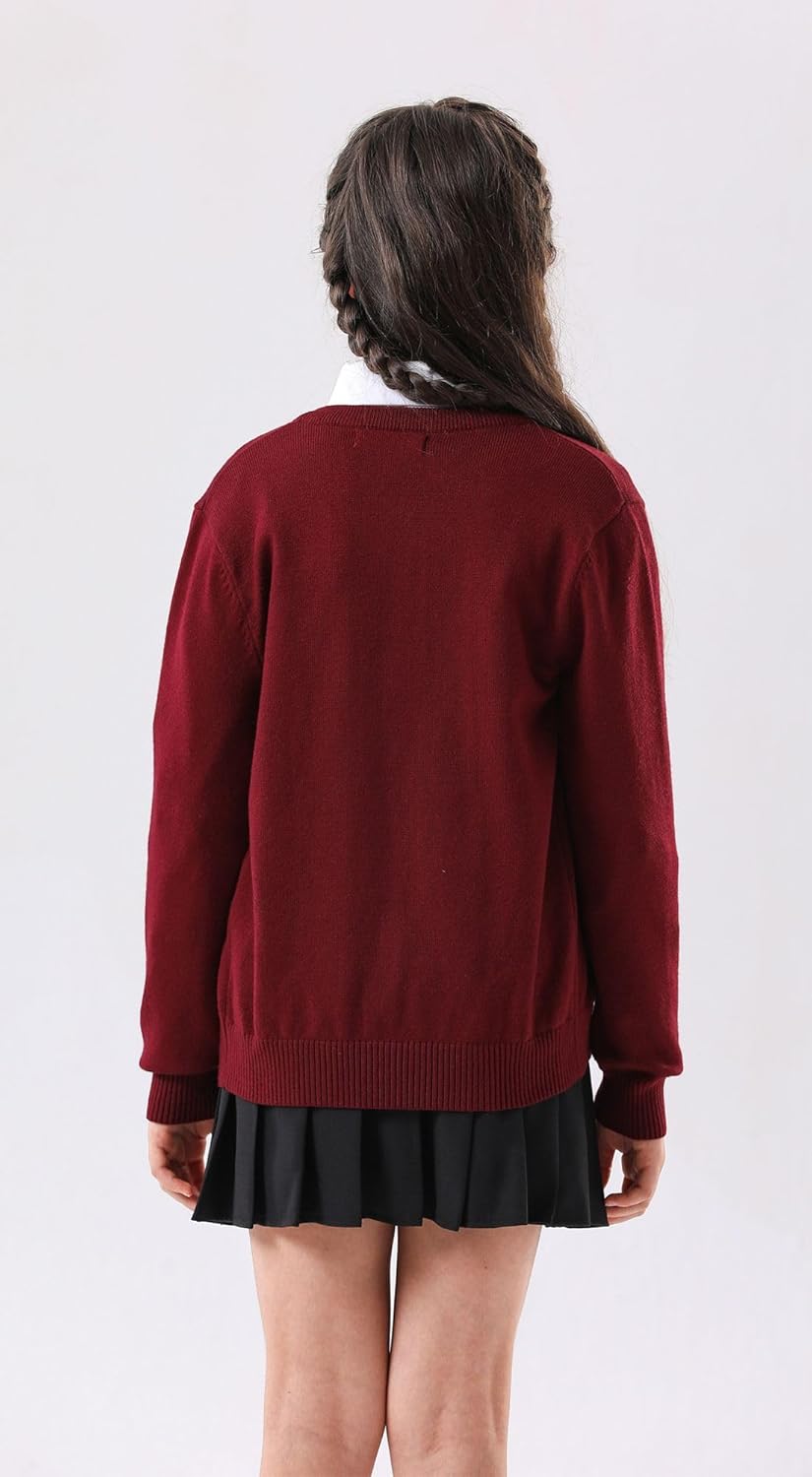 SMILING PINKER Girls Cardigan Sweater School Uniforms Button Long Sleeve Knit Tops - Image 5