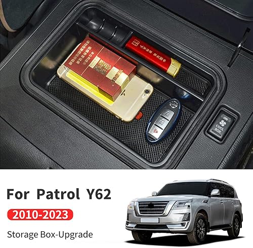 Miniatura 2 de Caja de reposabrazos para almacenamiento de divisiones, bandeja de soporte de clasificación para Nissan Patrol Y62 2010-2023 2022 2021 2020