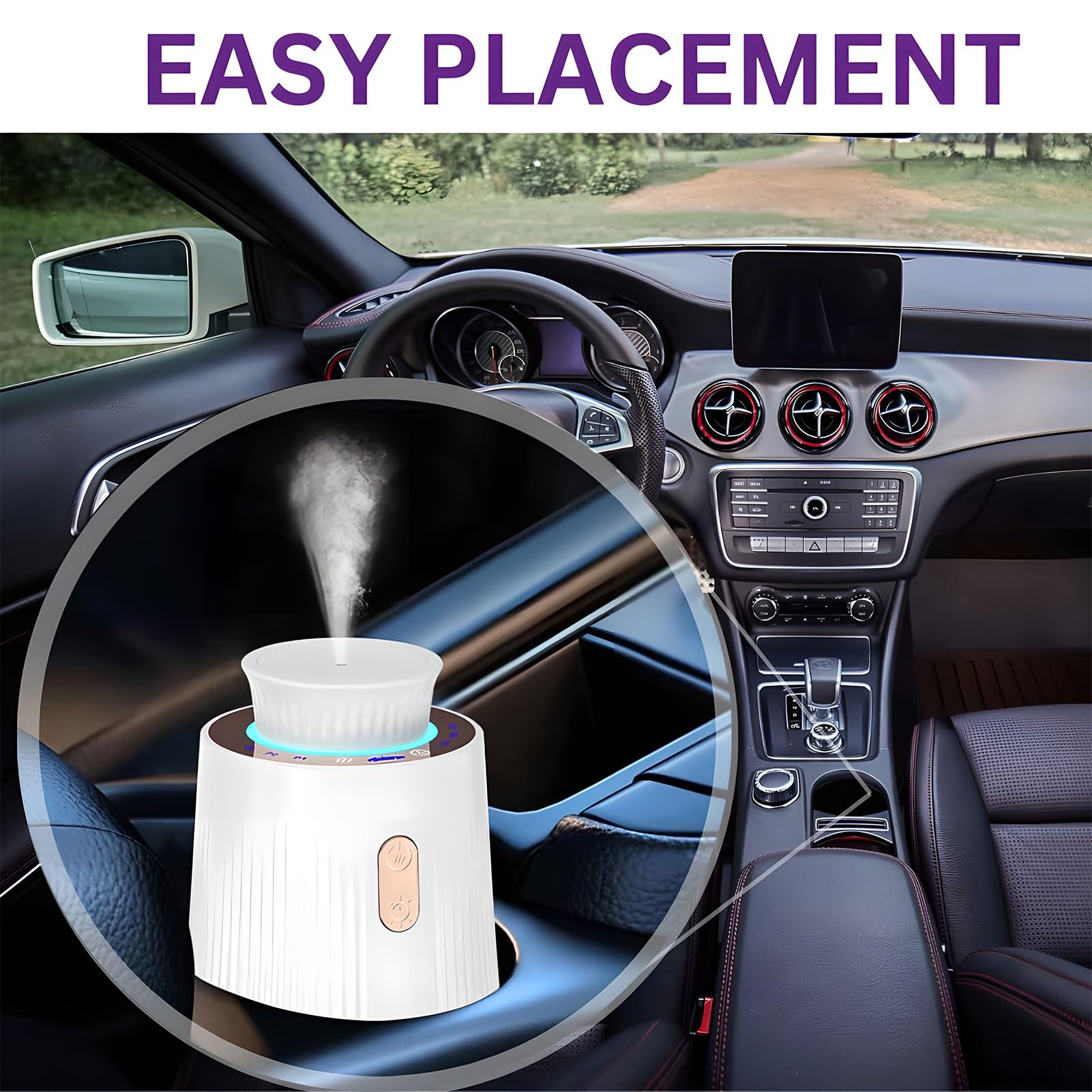 Diffusore intelligente per auto Air, deodorante per auto da 10 ml con accensione/spegnimento automatico, batteria ricaricabile, sensore di vibrazione intelligente, per casa, camera, ufficio silver