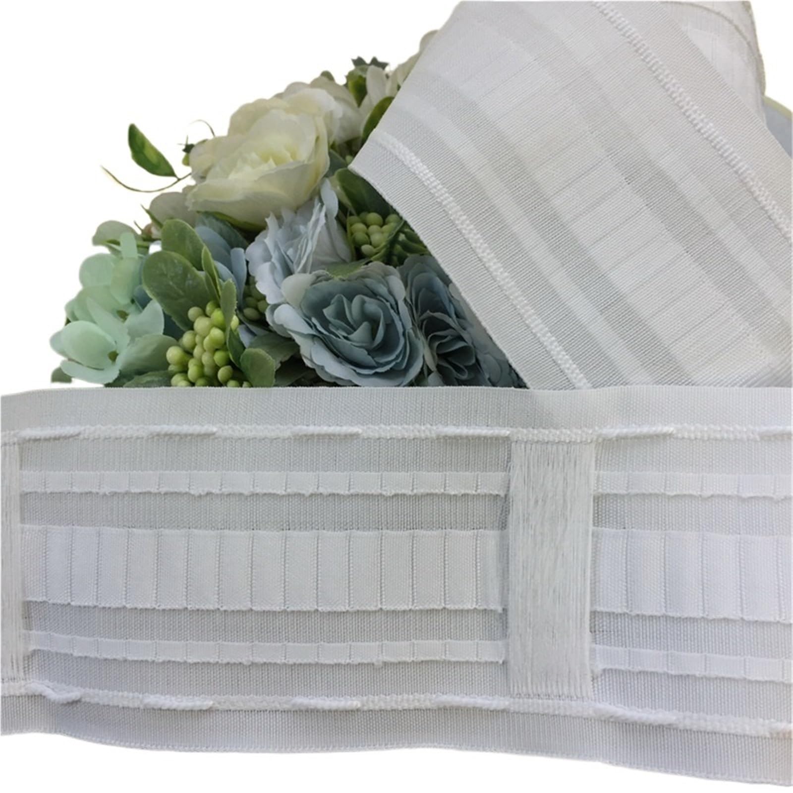 Rufflette pour Rideaux Rideau à Bande plissée, 5 Crochets/m, Accessoires for Rideaux Blanche(1PC 20 Meters)