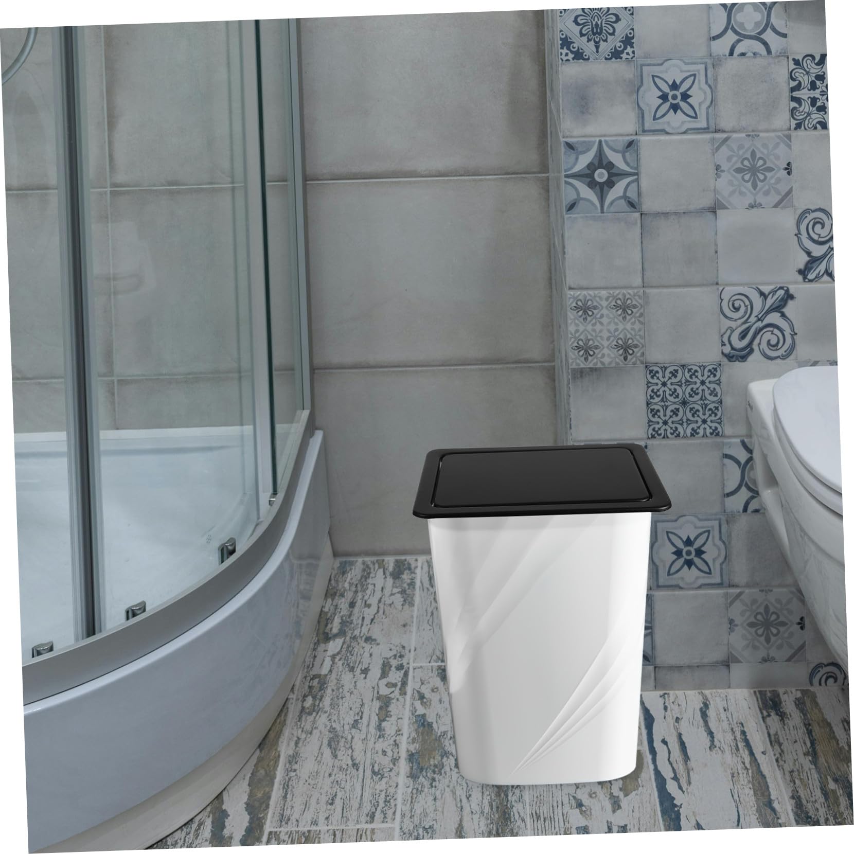 Clapet poubelle en acier inoxydable - Couvercle basculant intégré - Couvercle rabattable - Pour cuisine, plan de travail et lavabo - Robuste et facile à nettoyer - Élimination efficace des