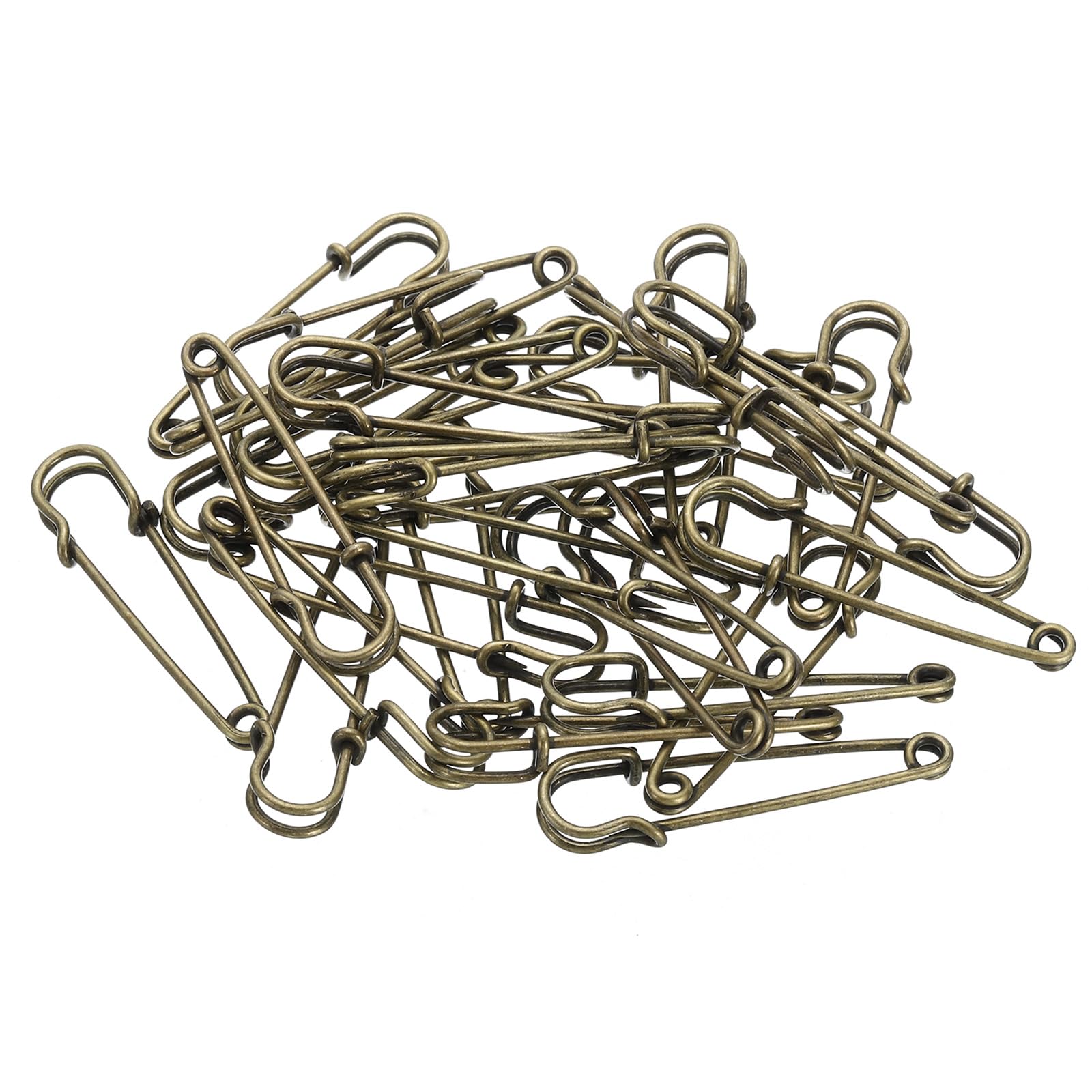 YOKIVE 32 Pcs Safety Pins, Large Metal Sewing Pins, Bronze Tone, 2 Inch