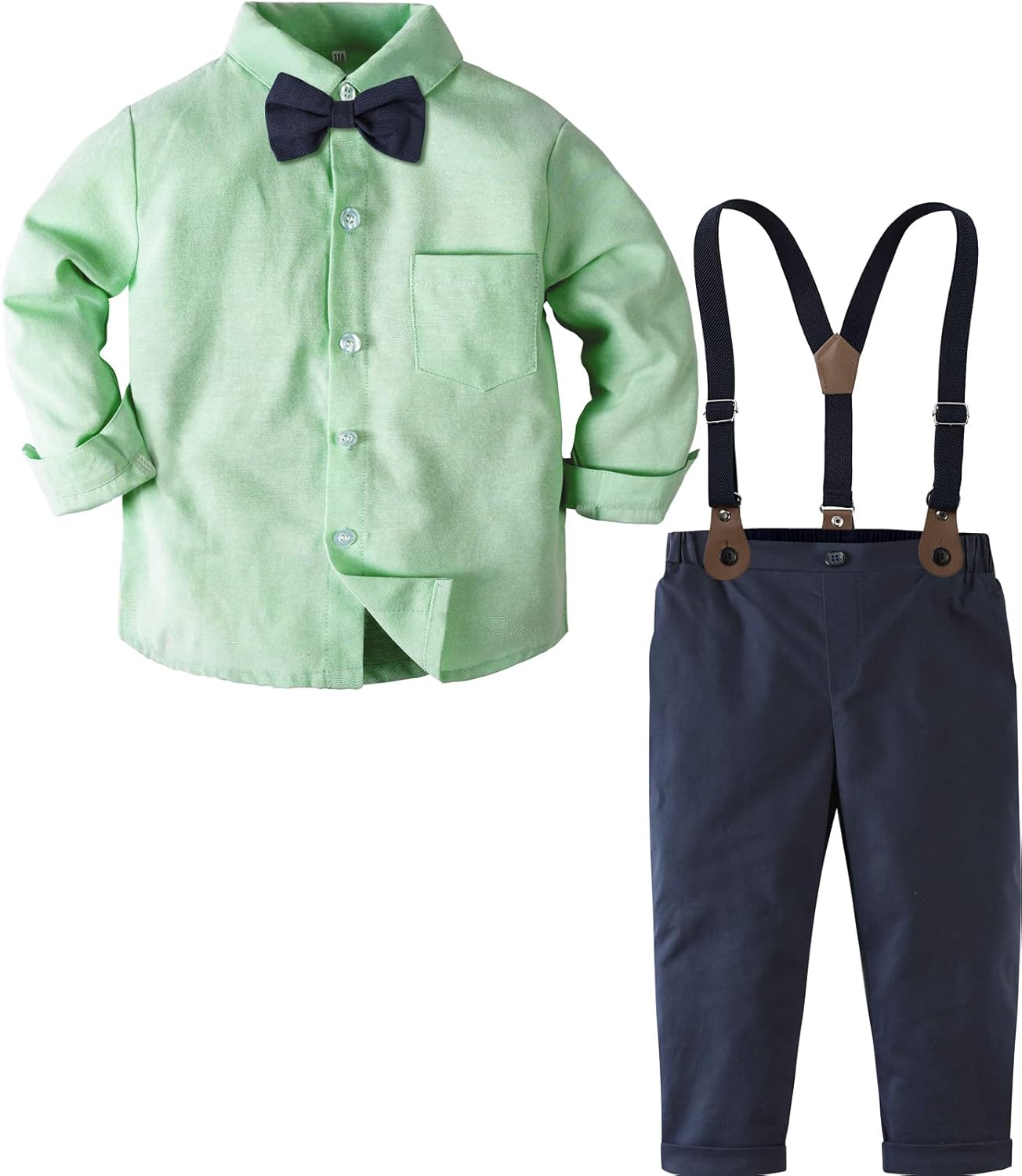 A&J DESIGN Toddler Boys Suit with Suspender Baby Wedding Dress Outfit Kids Formal Clothes Set