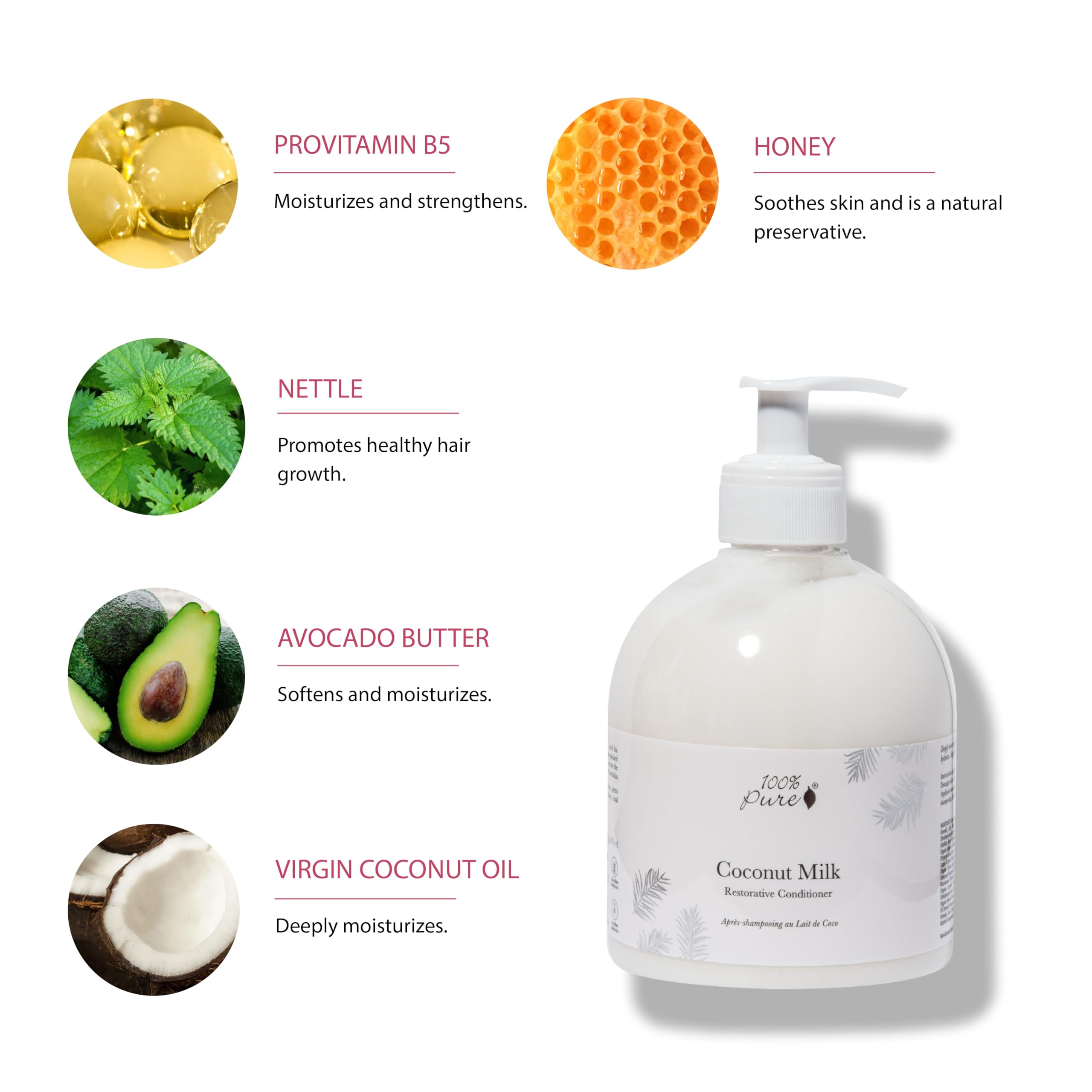 100% PURE Honey & Virgin Coconut Restorative Conditioner