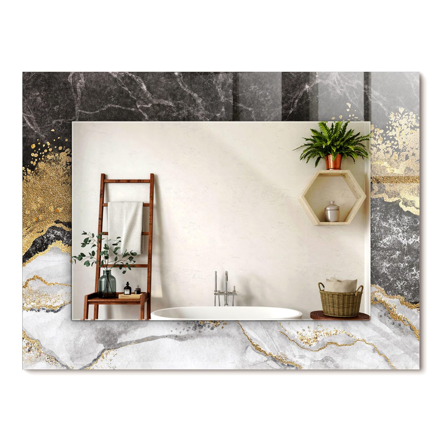 Miroir design rectangulaire pour agrandir couloir sombre