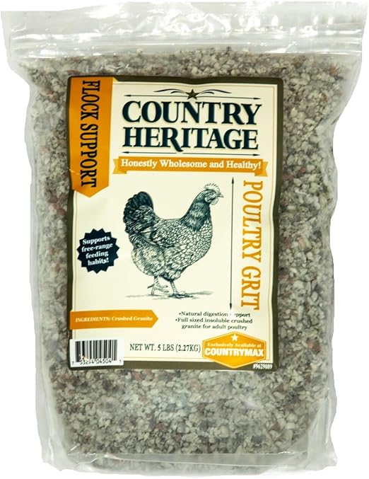 Country Heritage Full Sized Poultry Chicken Grit Insoluble Crushed Granite for Chickens and Ducks 5 Pounds