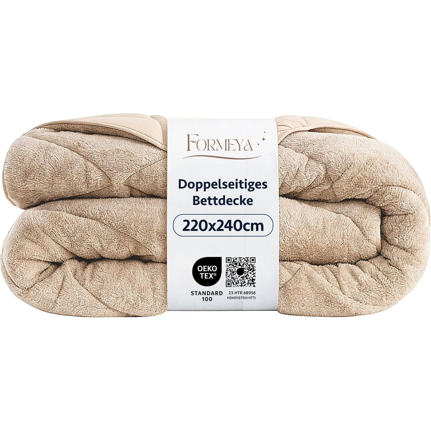 Formeya Doppelseitig Bettdecke 220x240 | Weich & Pflegeleicht | Steppdecke für alle Jahreszeiten, Atmungsaktiv, Wellsoft Schlafdecke ohne Bezug | Große Duvet in Braun