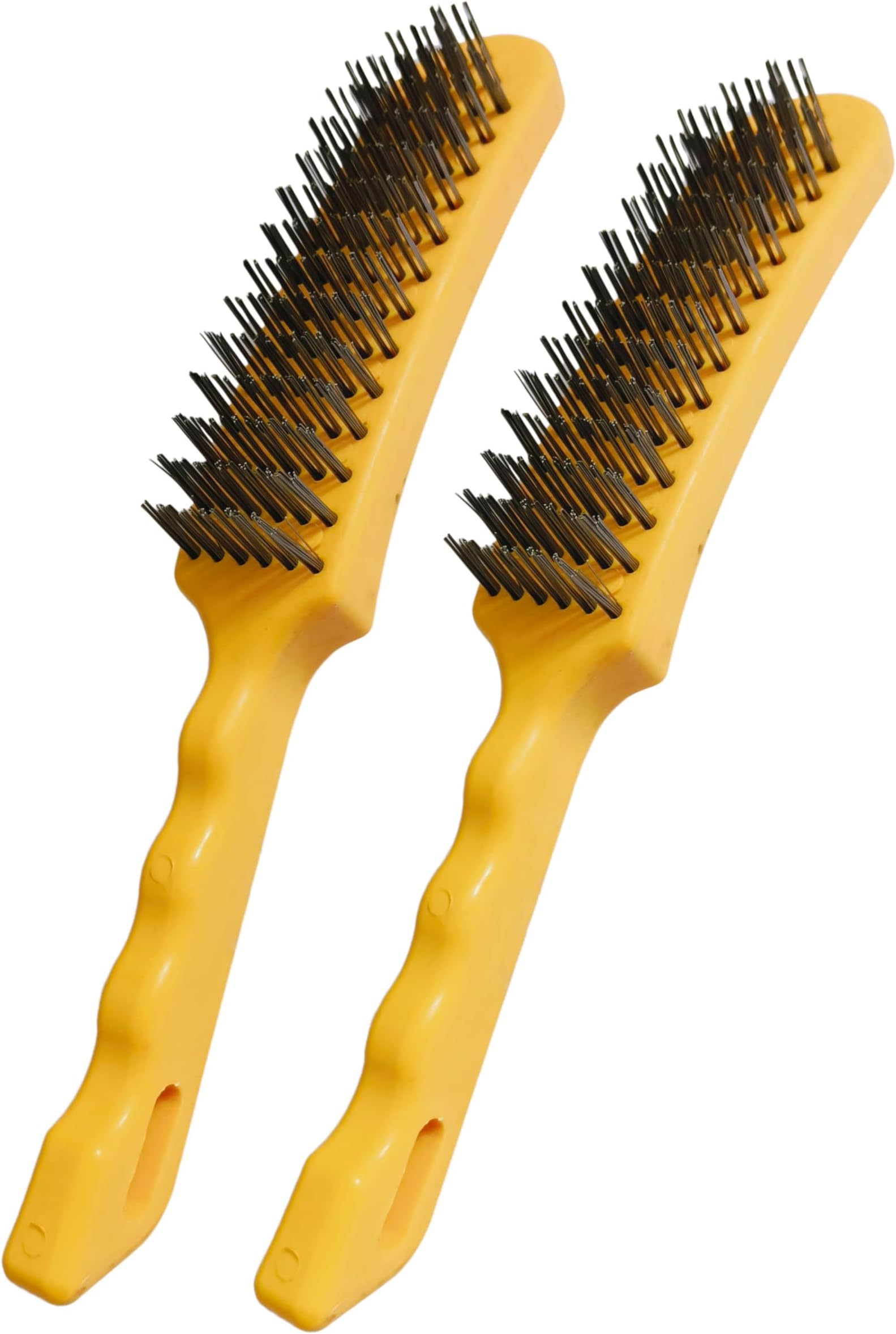 Inditrust Plastic Handle Carbon Steel Wire Hand Brush 10 inch length (2 PCS)