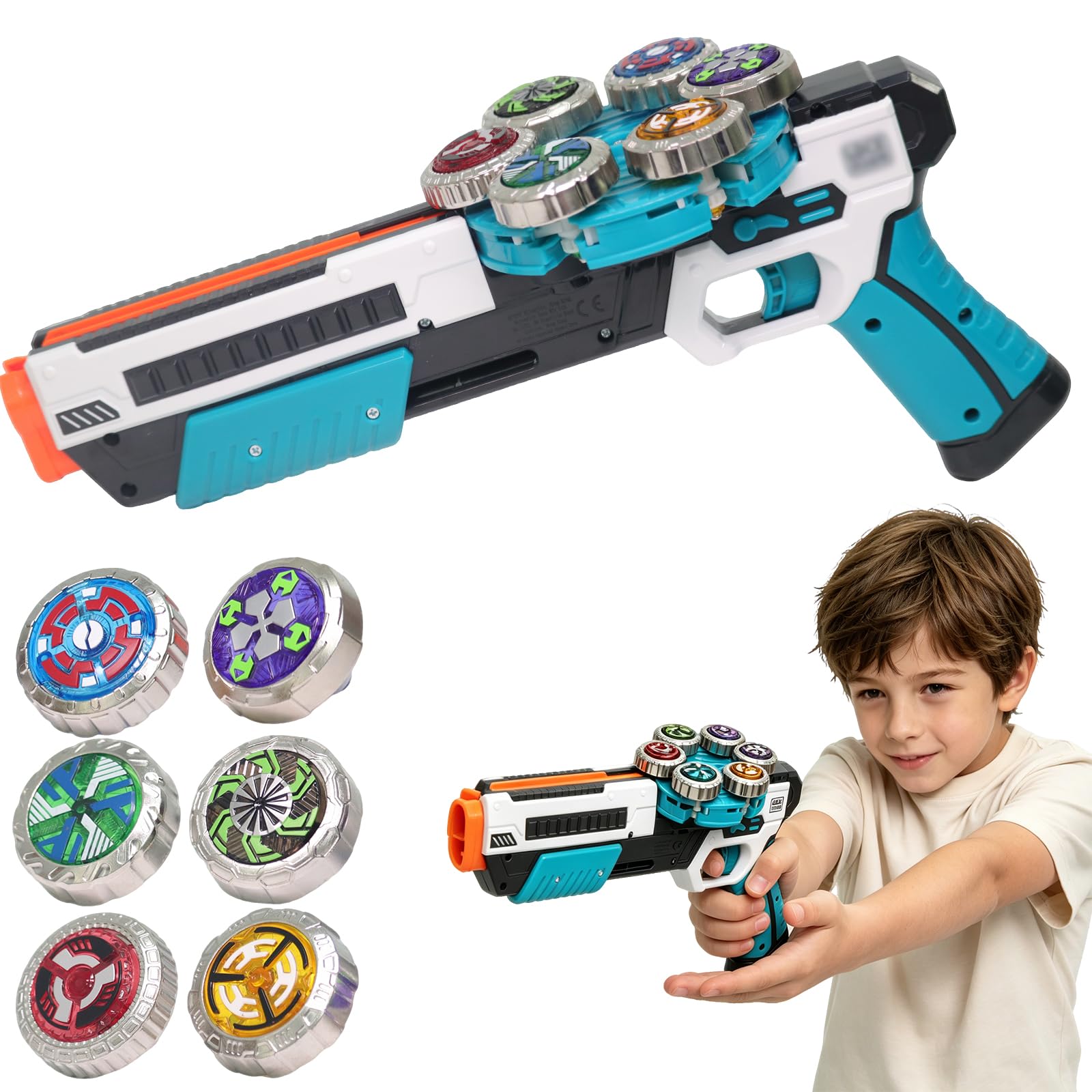 Battling Tops Burst Evolution with Engine Launcher & 6 pcs Spinning Tops