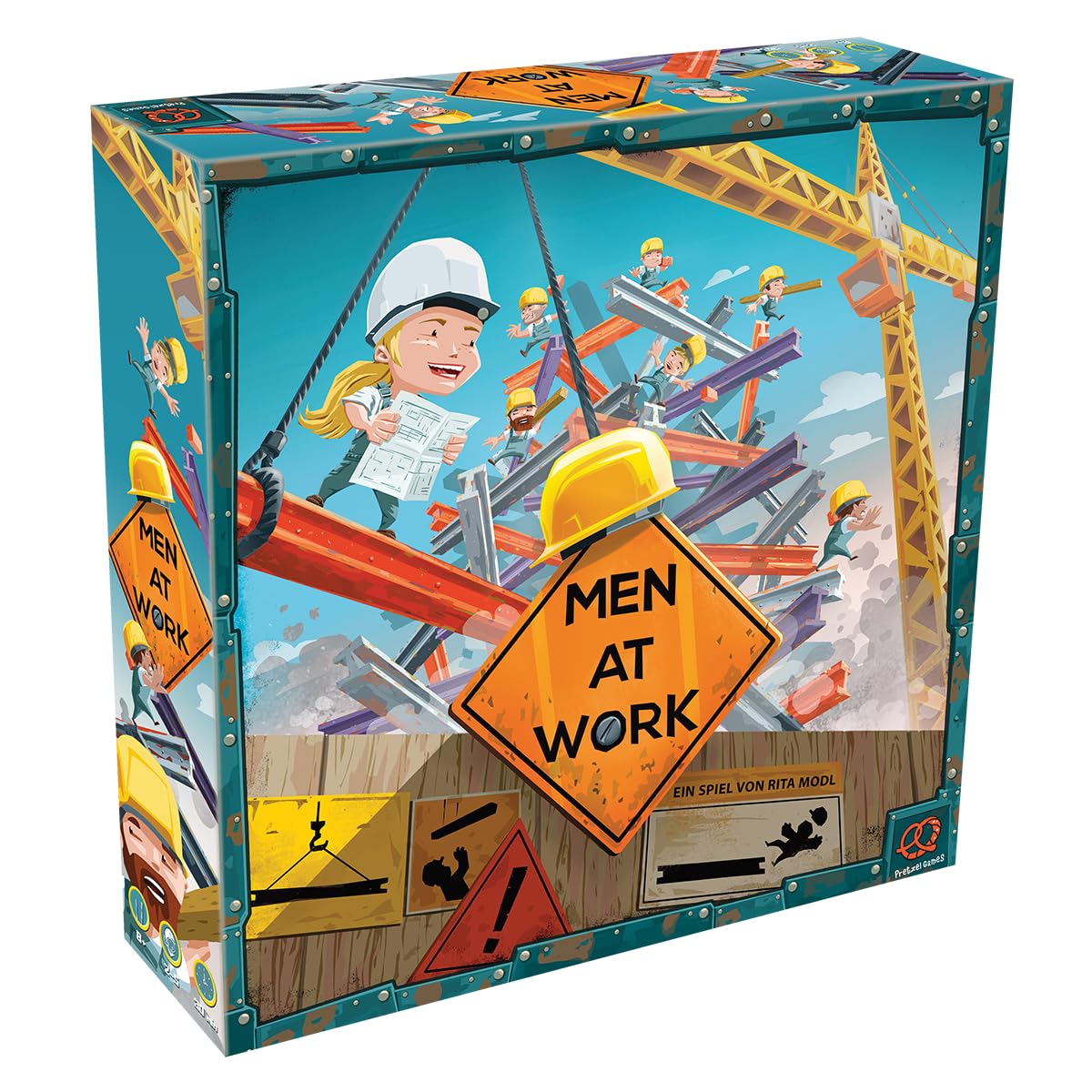 Asmodee Men at Work, Familienspiel, Geschicklichkeitsspiel, 2-5 Spieler, Ab 8+ Jahren, 30+ Minuten, Deutsch, Mehrfarbig, Bunt