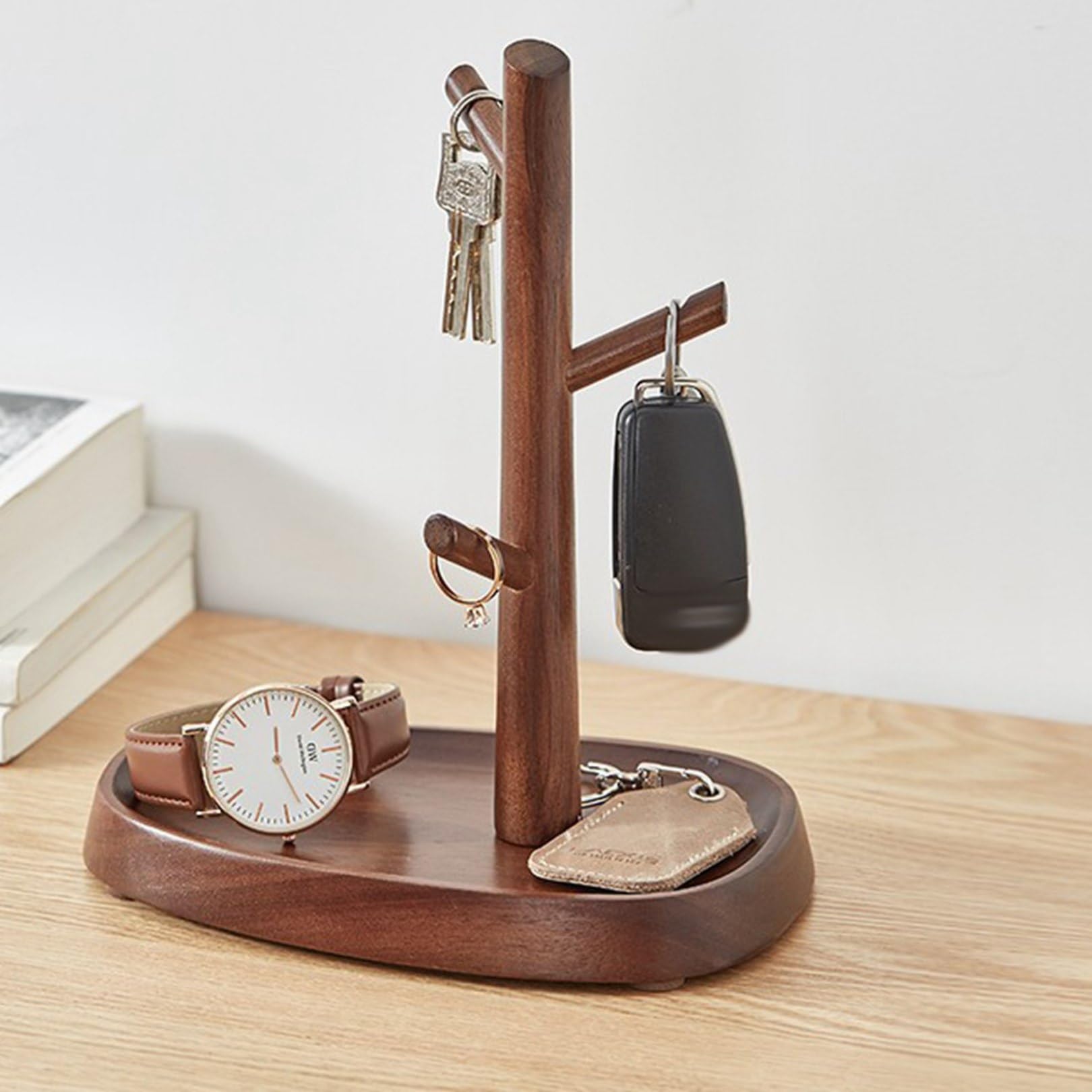 Amazon｜木製 キー収納トレイ 玄関収納 鍵スタンド 収納ケース 腕時計