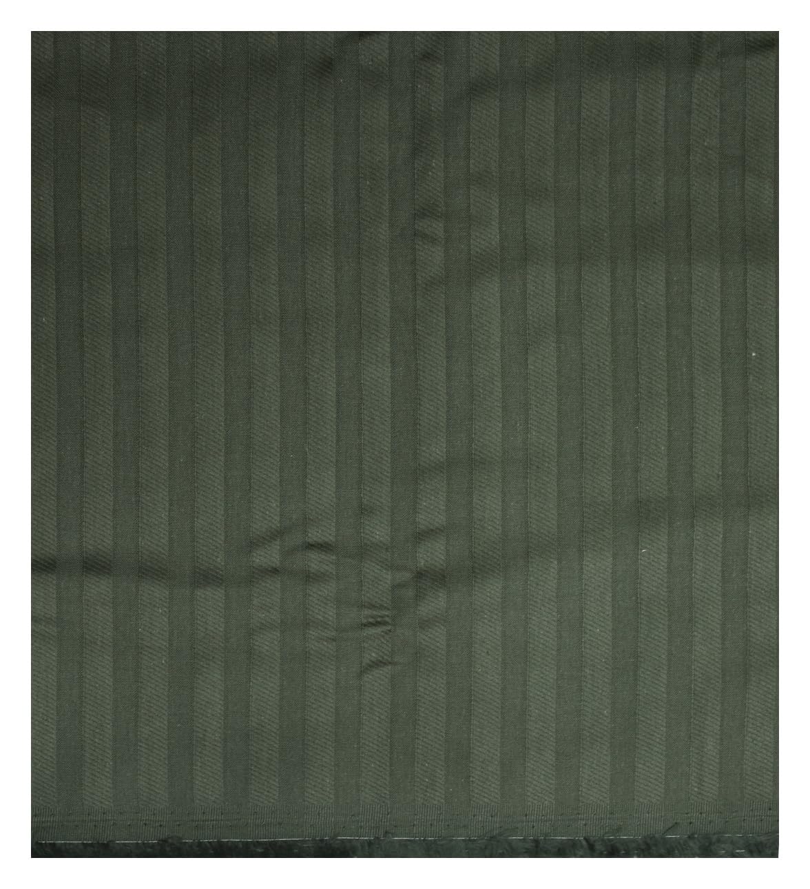 J.hampsteadJ.HAMSPTEAD Premium Cotton OliveGreen Coloured SELF Striped Unstitched Shirt Fabric - 1.6 METRES - VV6571