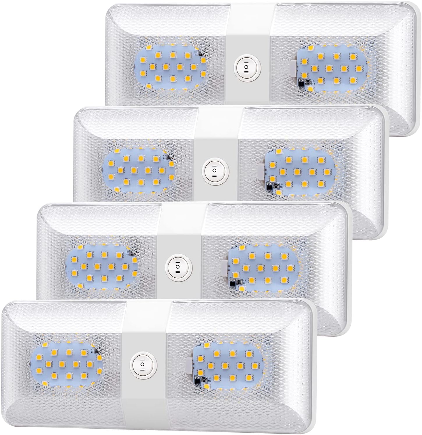 BlueFire 4 Pack 600LM RV LED Lights, DC 12V RV Ceiling Double Dome ...