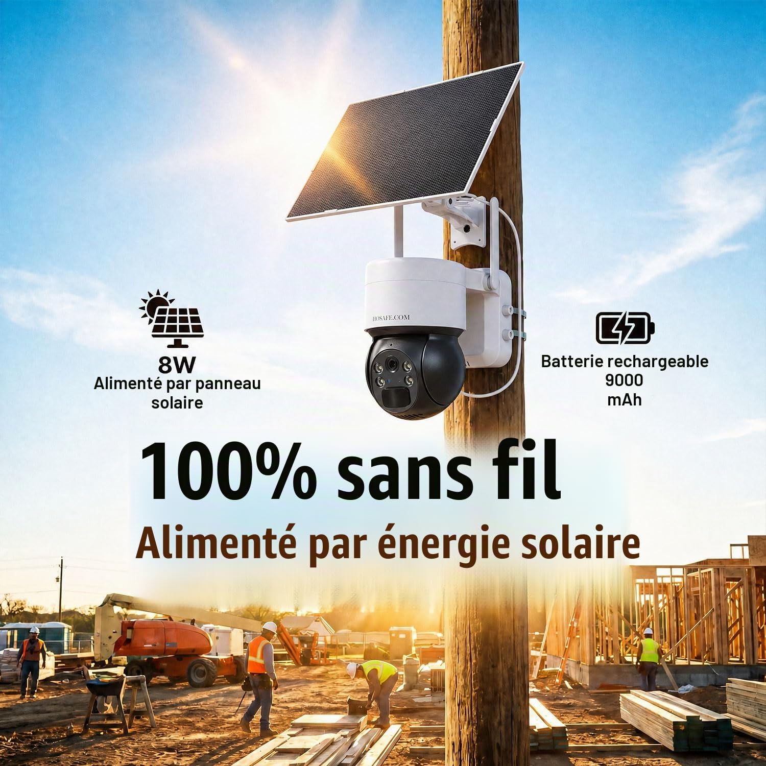 4G LTE Caméra Surveillance Extérieur Solaire Sans Fil, 2K HD 4G Batterie Camera Avec Carte Sim, Caméra de Surveillance Sans WiFi, Vision Nocturne, Détection de Mouvement, Conversation Bidirectionnelle