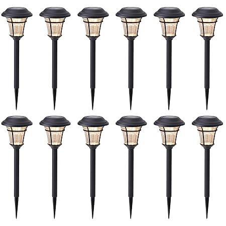 MAGGIFT 12 Pack Solar Pathway Lights Outdoor Solar Garden Lights for Patio, Yard, Driveway