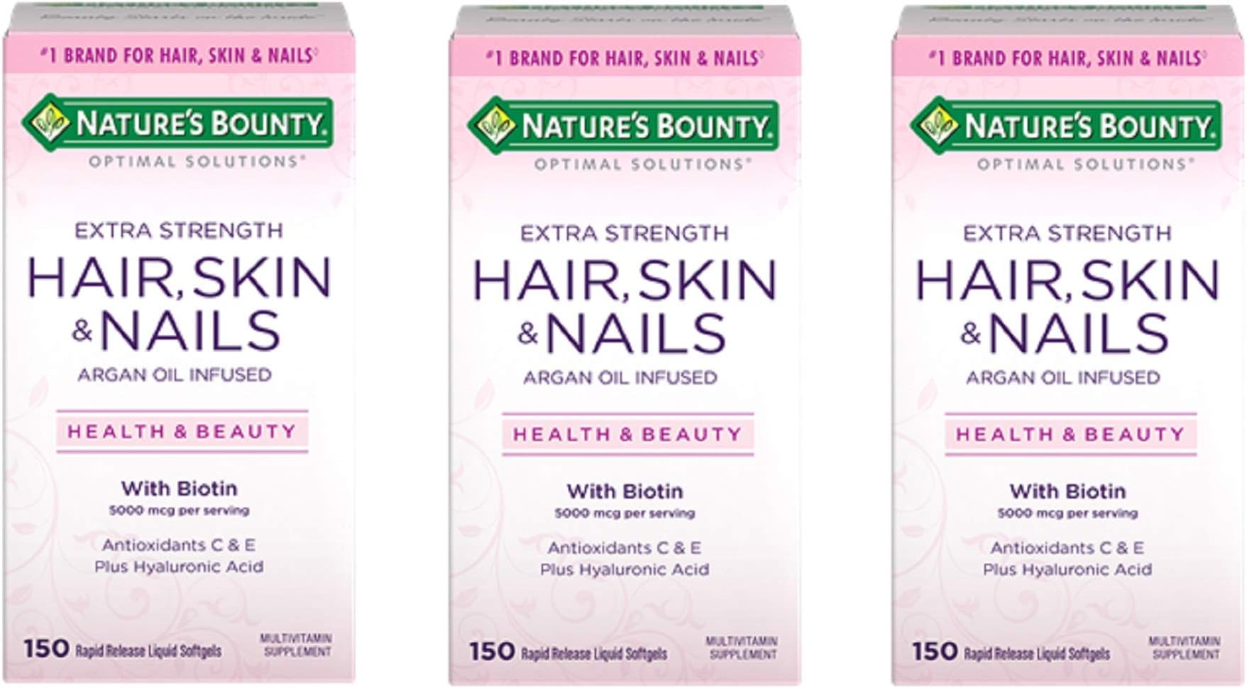 Extra Strength Hair Skin Nails, 150Count, Pack of 3