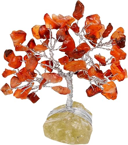 REAL-GEMS Árbol de cristal natural de cuarzo blanco con base de amatista con propiedades curativas, bonsái Feng Shui árbol de dinero para positividad