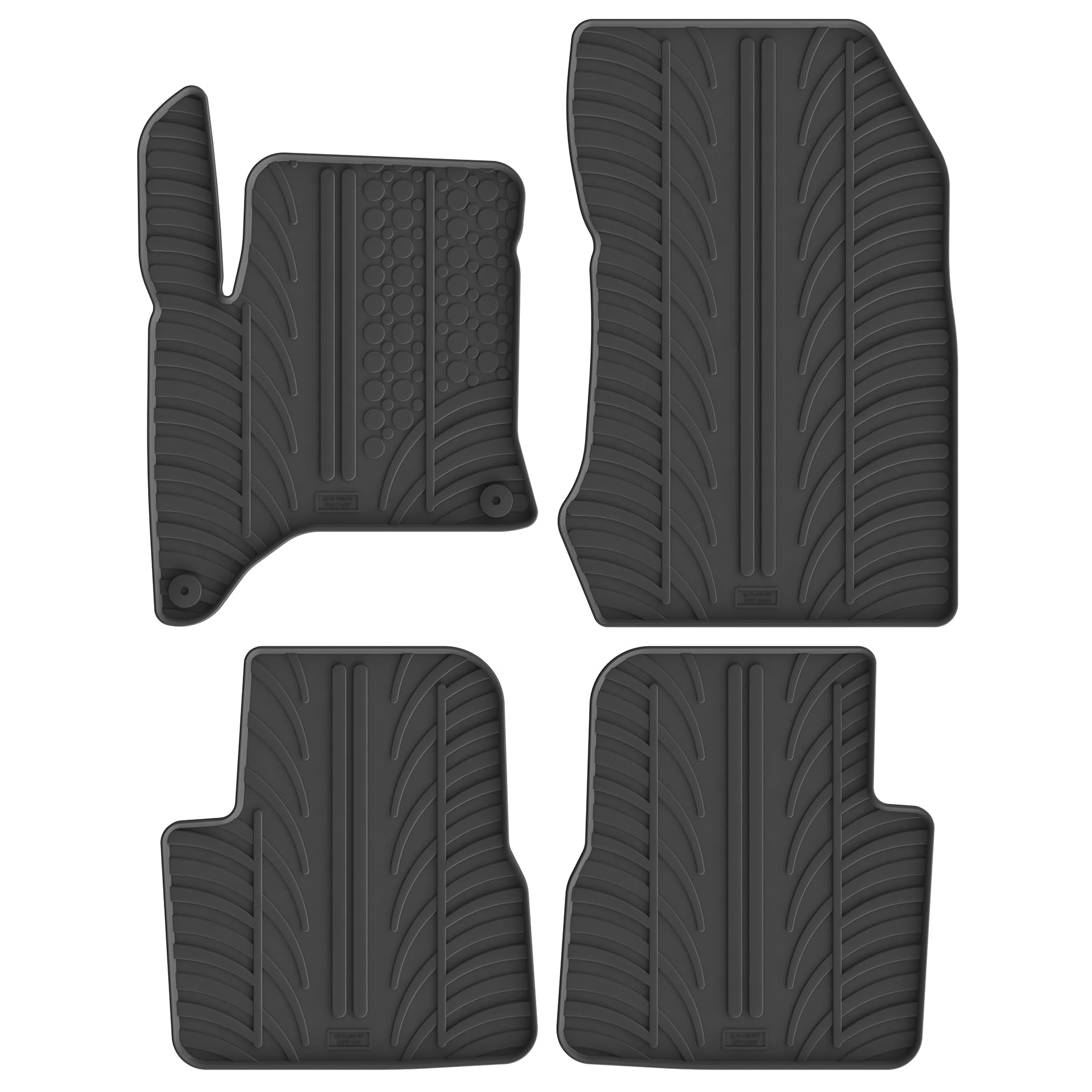 Gledring Set of Rubber Mats Compatible with Citroën C4 III MHEV 2024 Onwards (T Profile 4 Pieces + Mounting Clips)