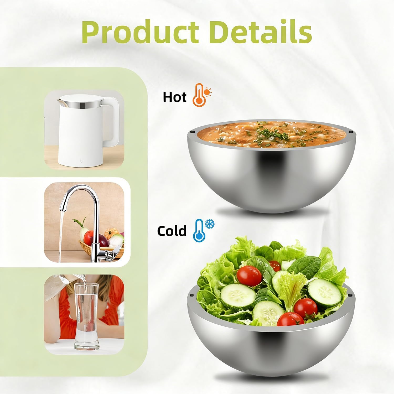 304 Stainless Steel Dip Chiller Bowl – Double-Walled Insulated Serving Bowl for Salsa, Guacamole, Sauces, Salad & Condiments – Keeps Food Hot or Cold for Parties & Buffets (1, 35 oz)