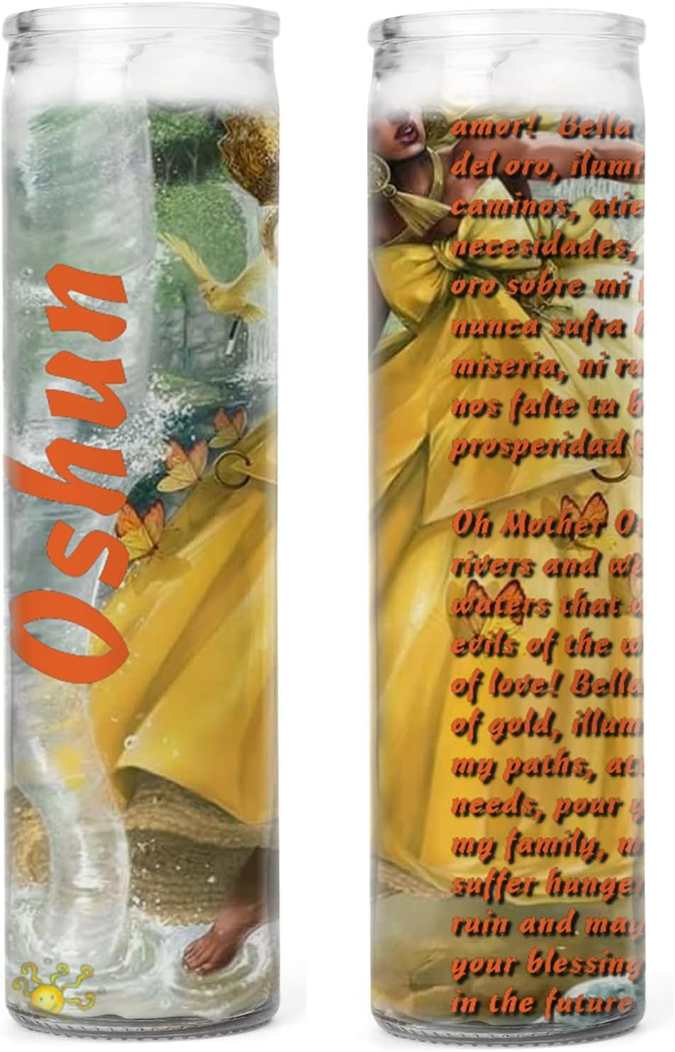 Gifts by Lulee, LLC Santeria Collection Ochun or Oshun Velas con Imagen a Todo Color Sets De 2 o 4 Velas Candles Unscented 7 Day Devotional Candles (Four)