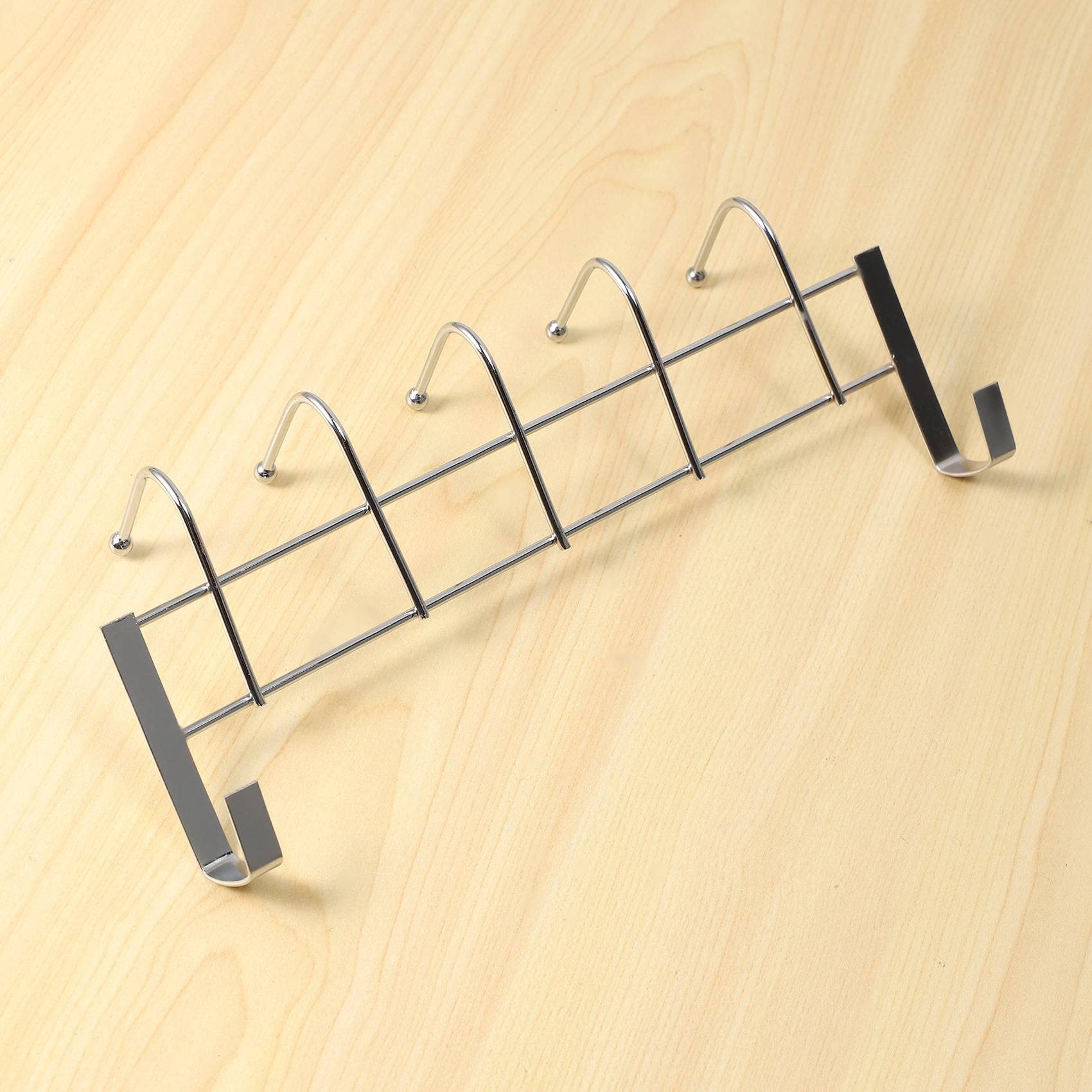 ZDSFSD Over the Door 5 Hooks Home Bathroom Organizer Rack Clothes Coat Hat Towel Hanger Stainless Steel Good Load-Bearing - Image 2