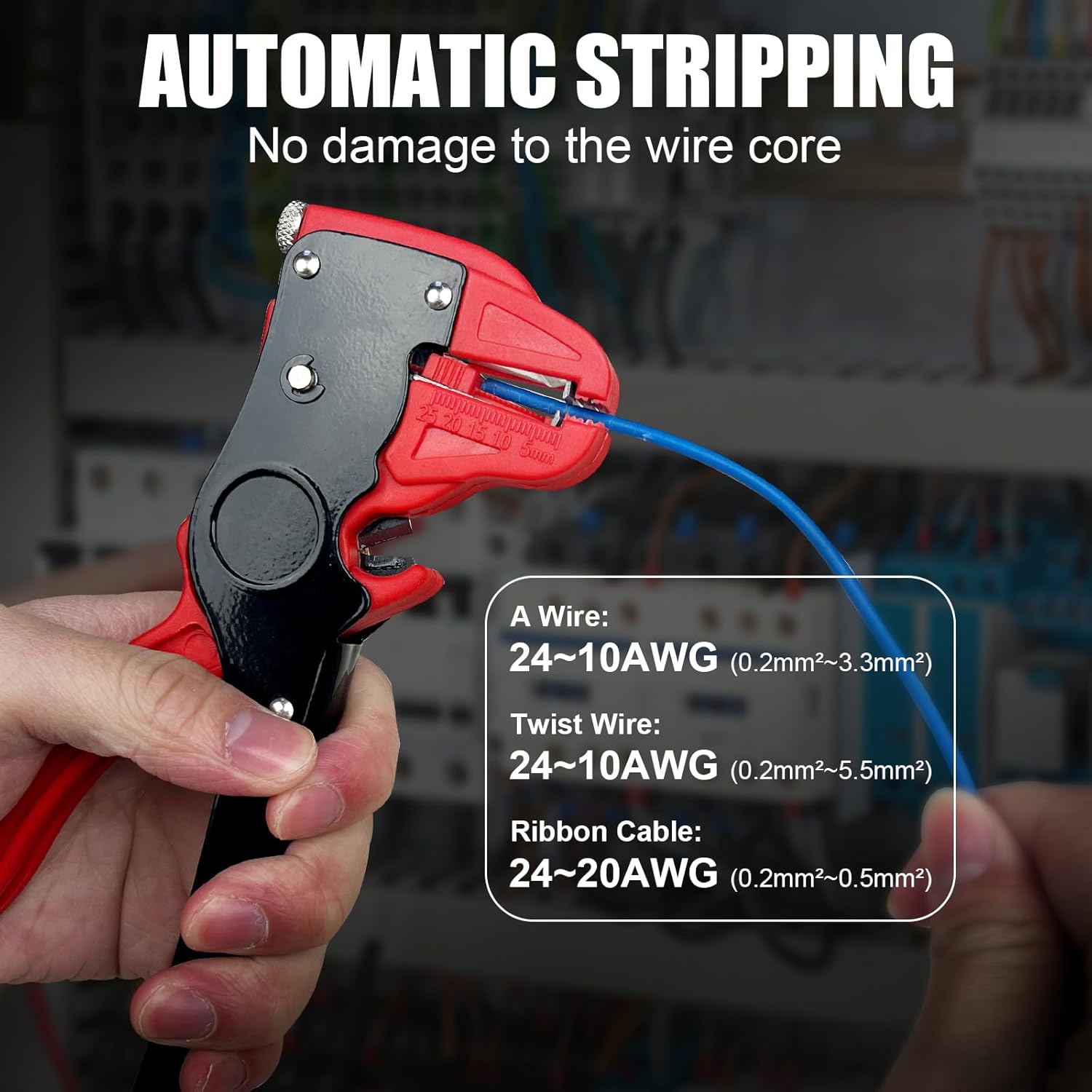 Automatic Wire Stripper and Cutter, 2 in 1 Professional Quickstrip Wire Stripper Tool, Adjustable Wire Stripping Tool for Electronic Cable and Automotive Repair