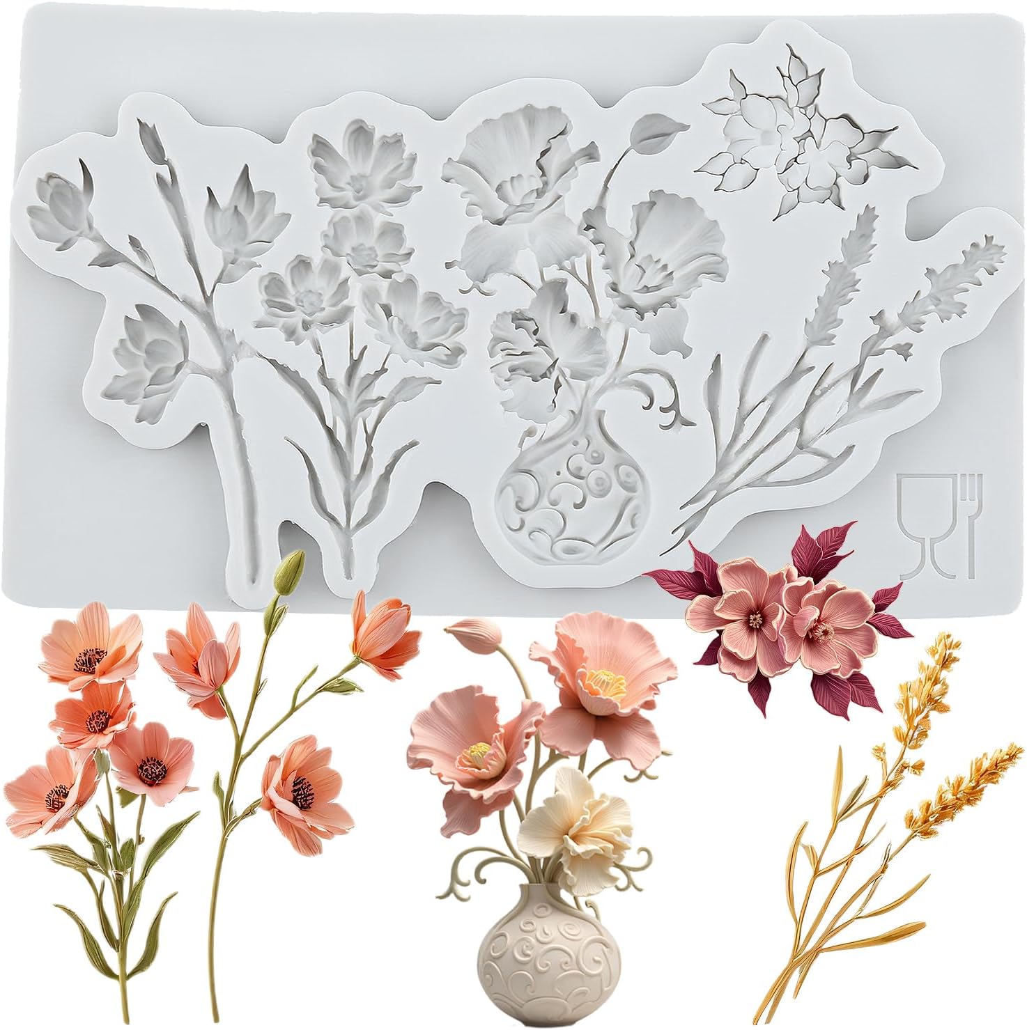 Flower Polymer Clay Molds Flower Silicone Resin Mold