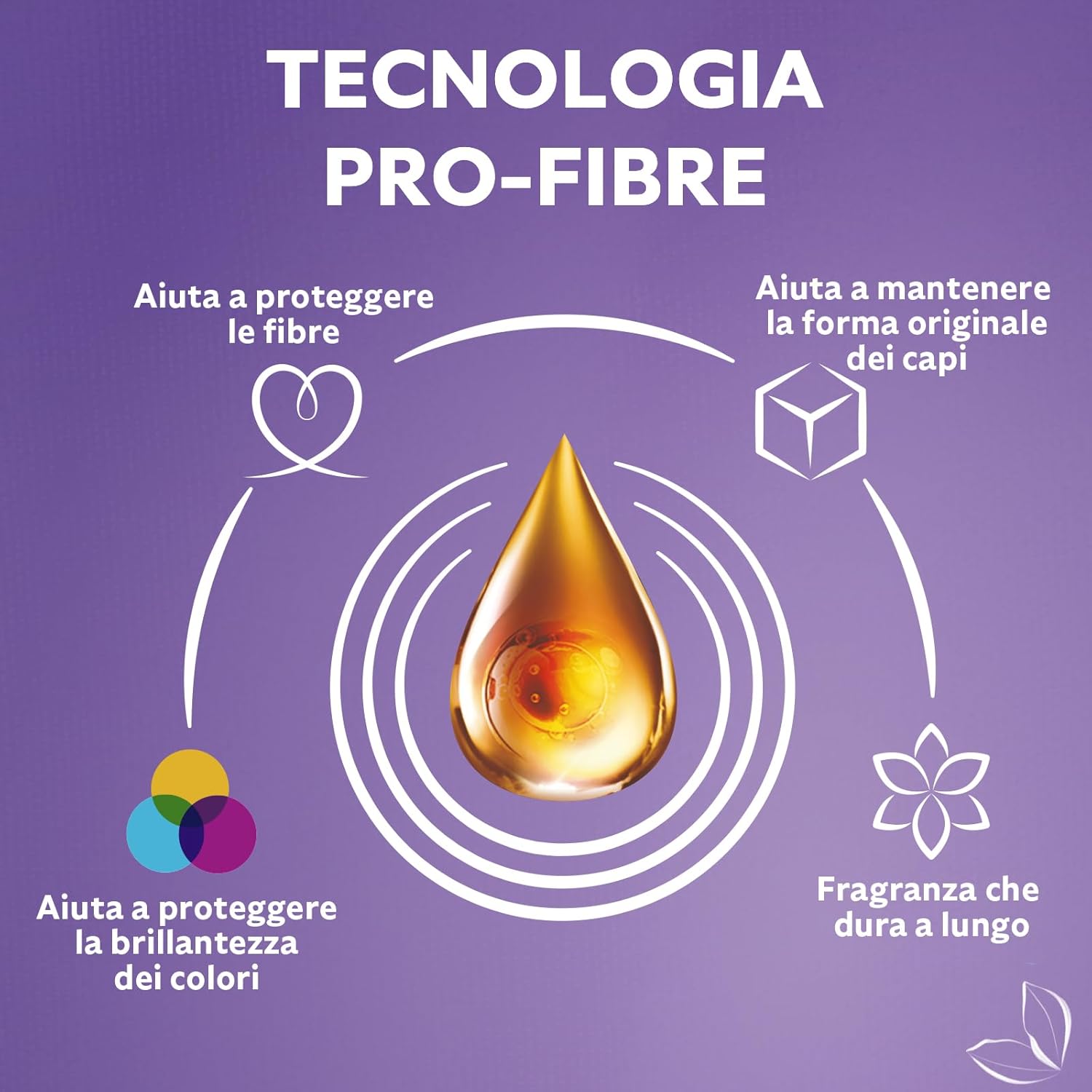 Coccolino Ammorbidente Concentrato Orchidea Viola e Mirtilli, Ammorbidente Lavatrice Intense Care con Tecnologia Pro-Fibre, Formato XXL 456 Lavaggi, 6 Pezzi da 1750 ml - Immagine 3