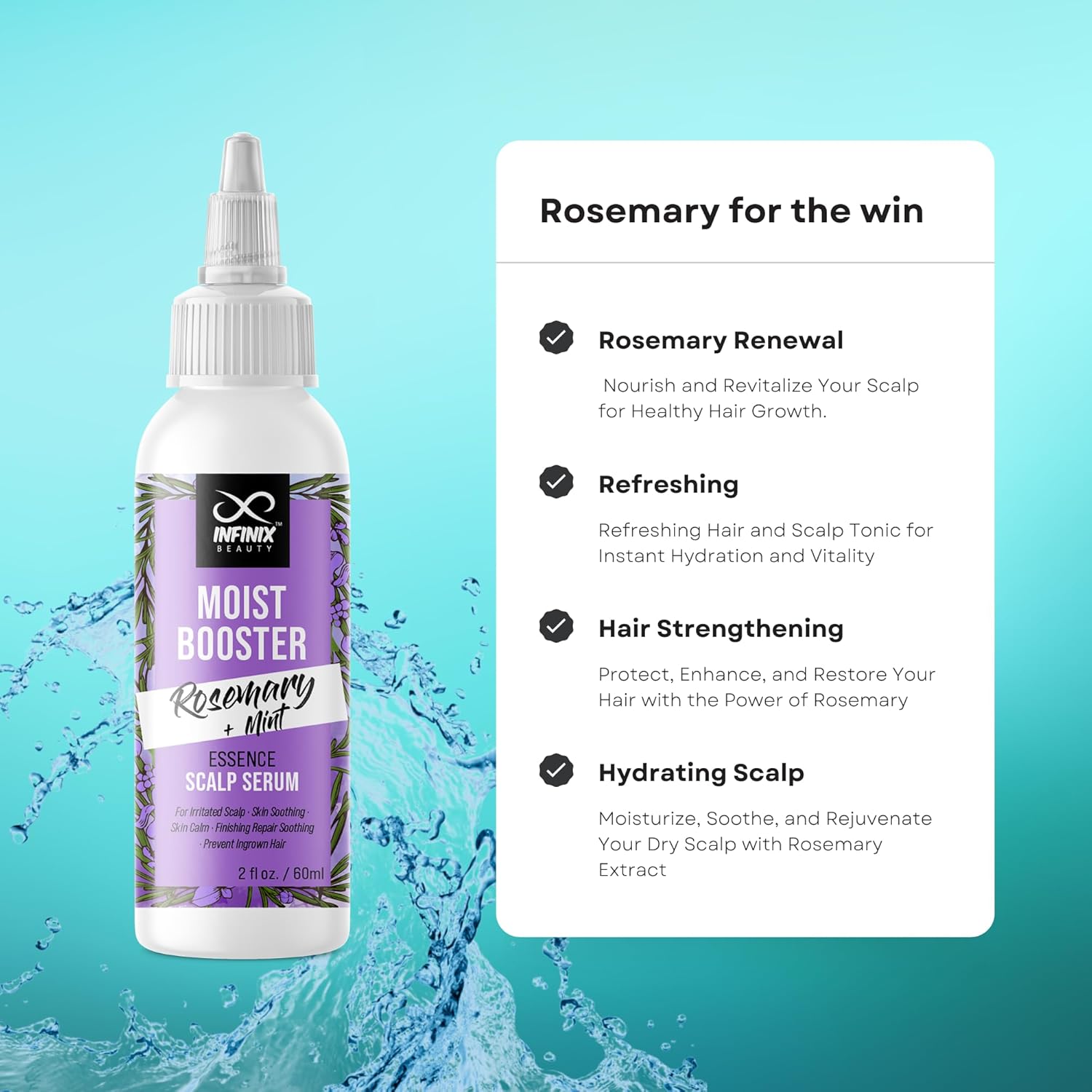 List of benefits of Rosemary in Infinix Scalp Serum.