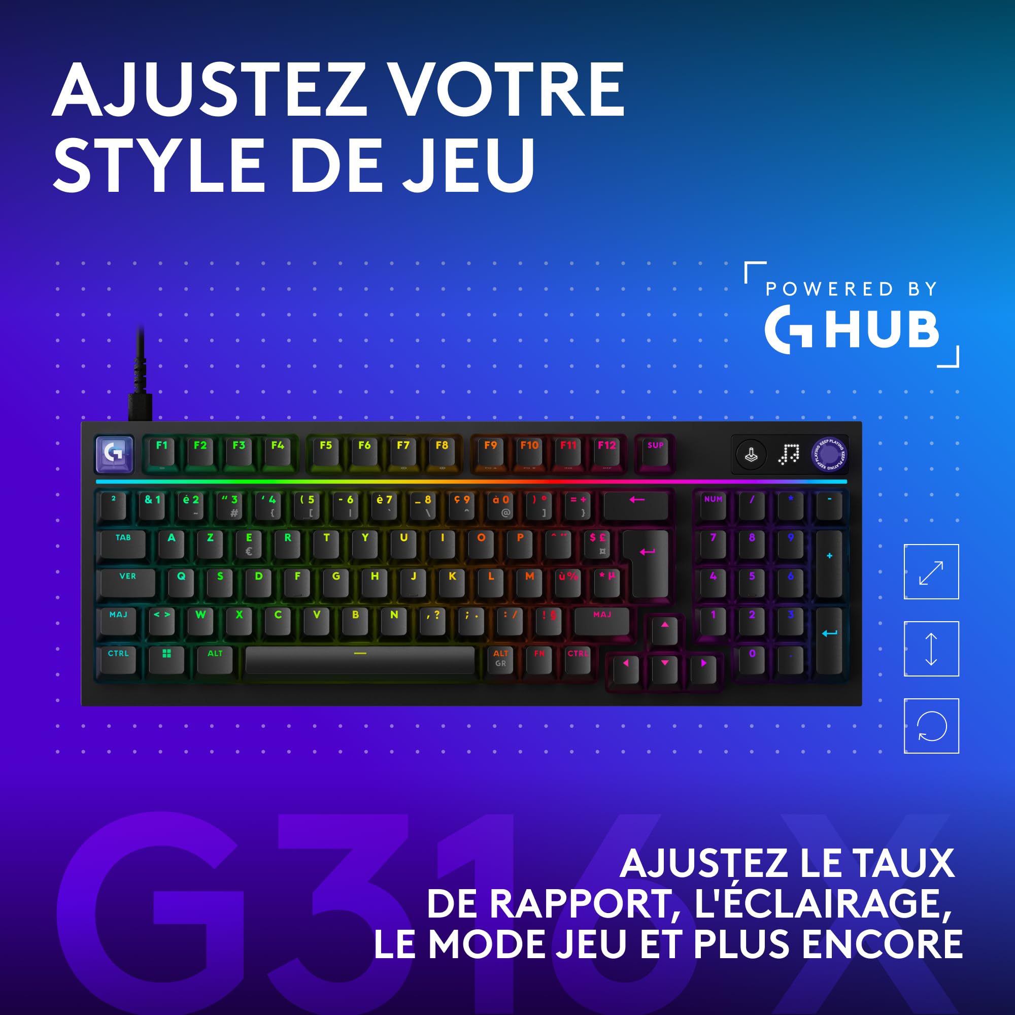 Logitech G G316 X 98, Clavier Gaming